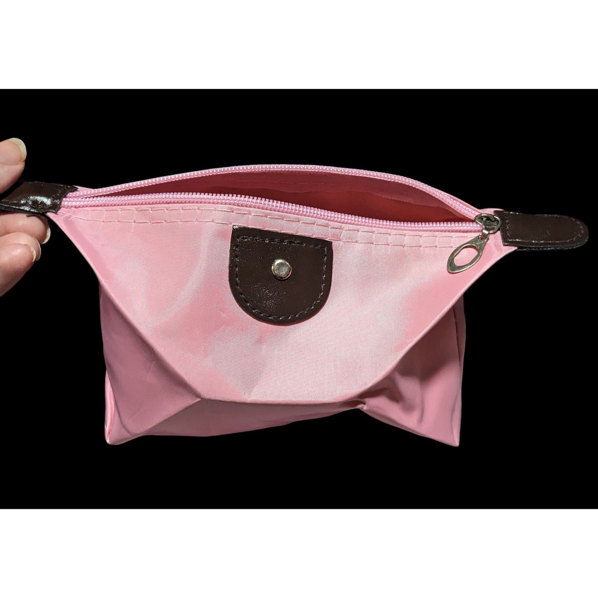 Other Pink And Brown Collapsible Zipper Cosmetic Bag Size ONE SIZE - 4 Thumbnail