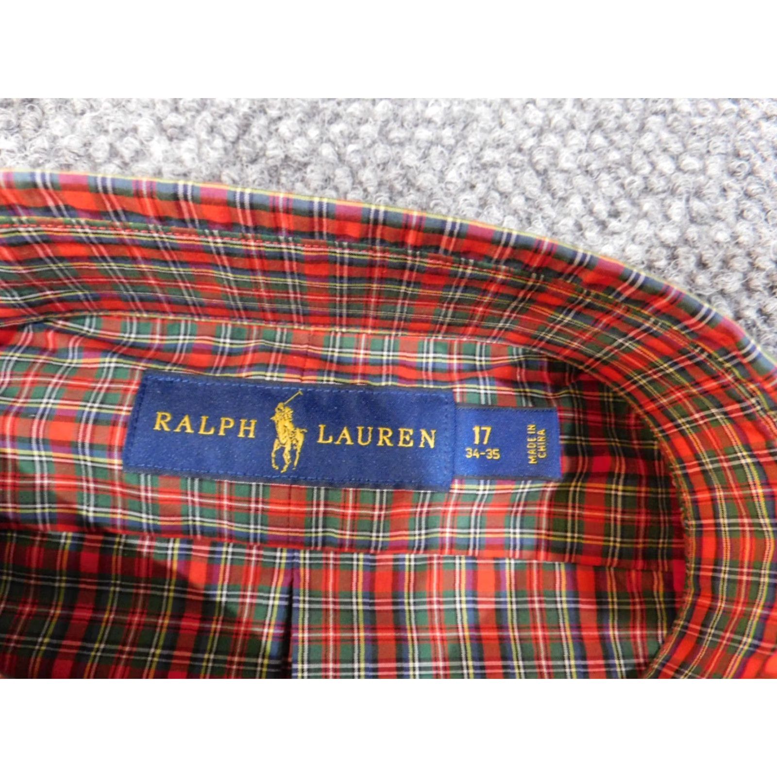 Ralph Lauren ralph lauren Mens shirt 17 34 35 red plaid pony button up business casual dress shirt Size US XL / EU 56 / 4 - 4 Thumbnail