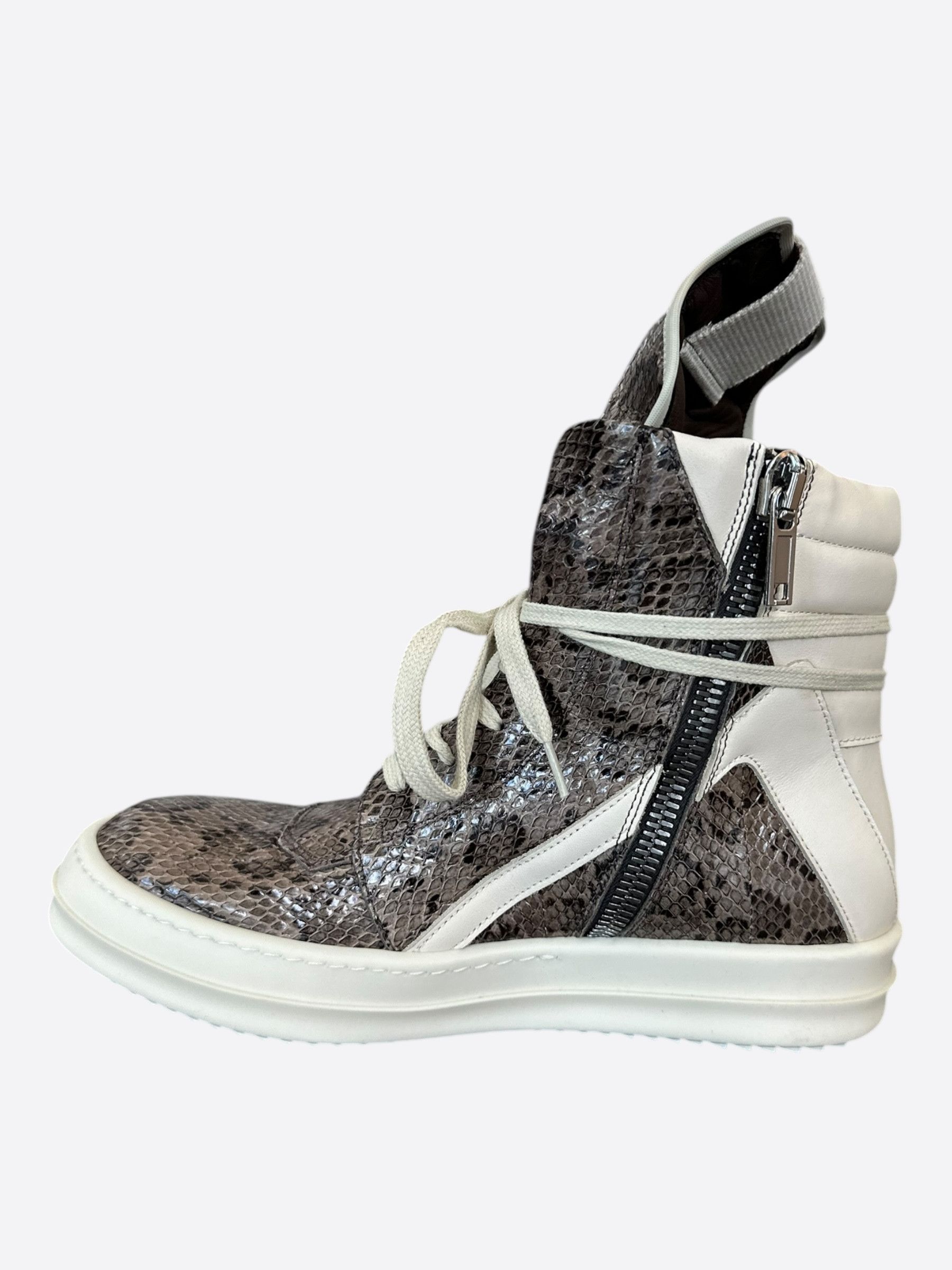 Rick Owens Rick Owens Python & White Women's Geobaskets Size US 9 / IT 39 - 6 Thumbnail