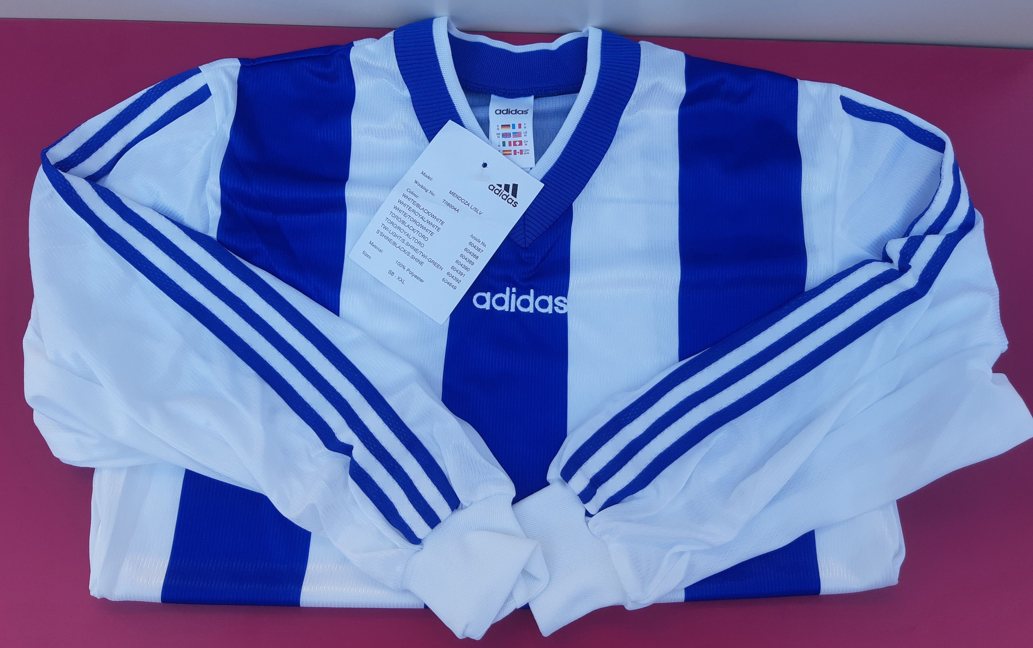Adidas 90s ADIDAS Soccer Jersey mod. Mendoza Made in UK size M NEW Size US M / EU 48-50 / 2 - 3 Thumbnail