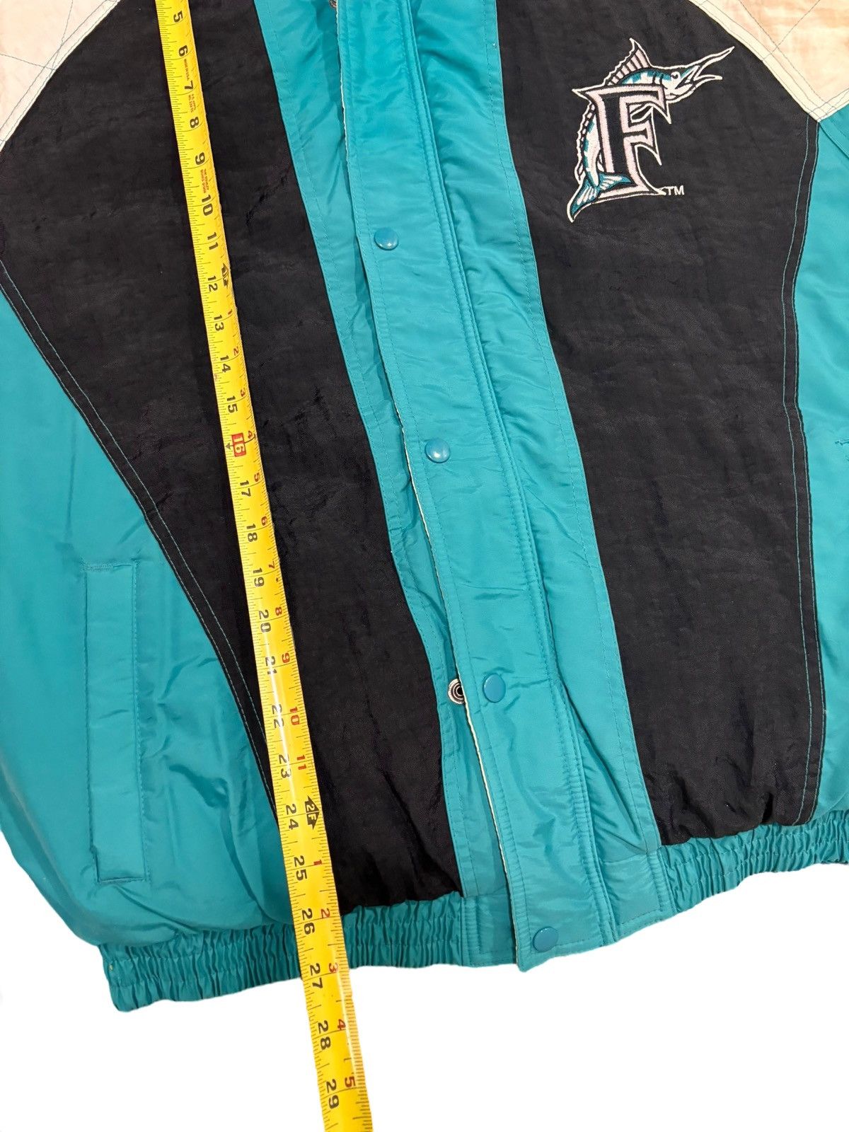 Starter Vintage 90s Florida Marlins Starter Puffer Jacket Mens L Size US L / EU 52-54 / 3 - 13 Thumbnail