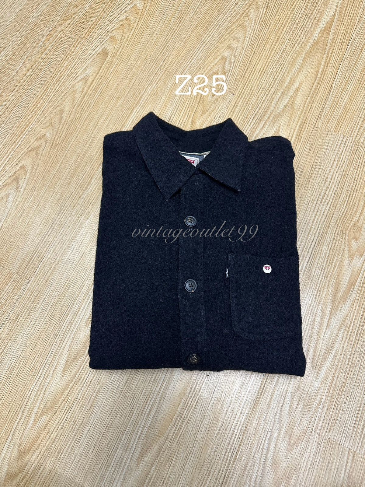 Levi's Vintage Levis Black Wool Button Shirt Z25 Size US S / EU 44-46 / 1 - 16 Thumbnail