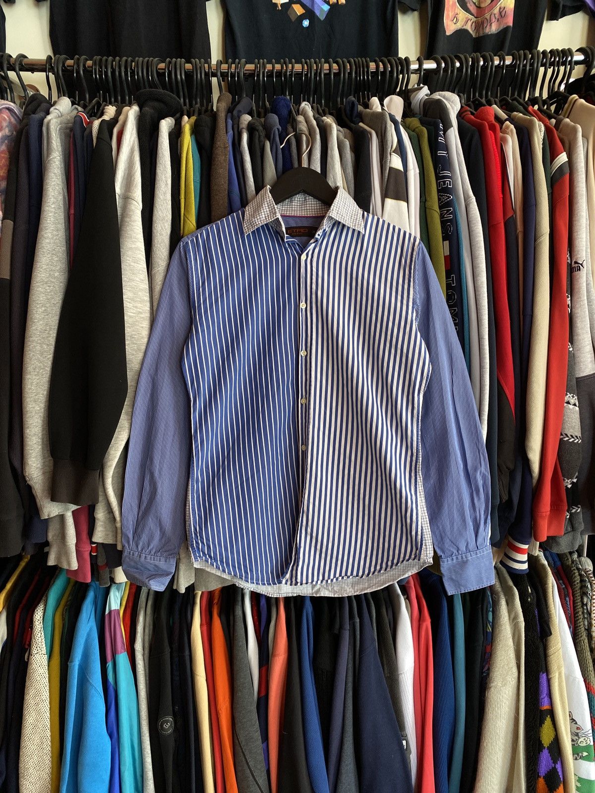 Etro VINTAGE ETRO PATCHWORK STRIPED BUTTON UP SHIRT Size US M / EU 48-50 / 2 - 1 Thumbnail