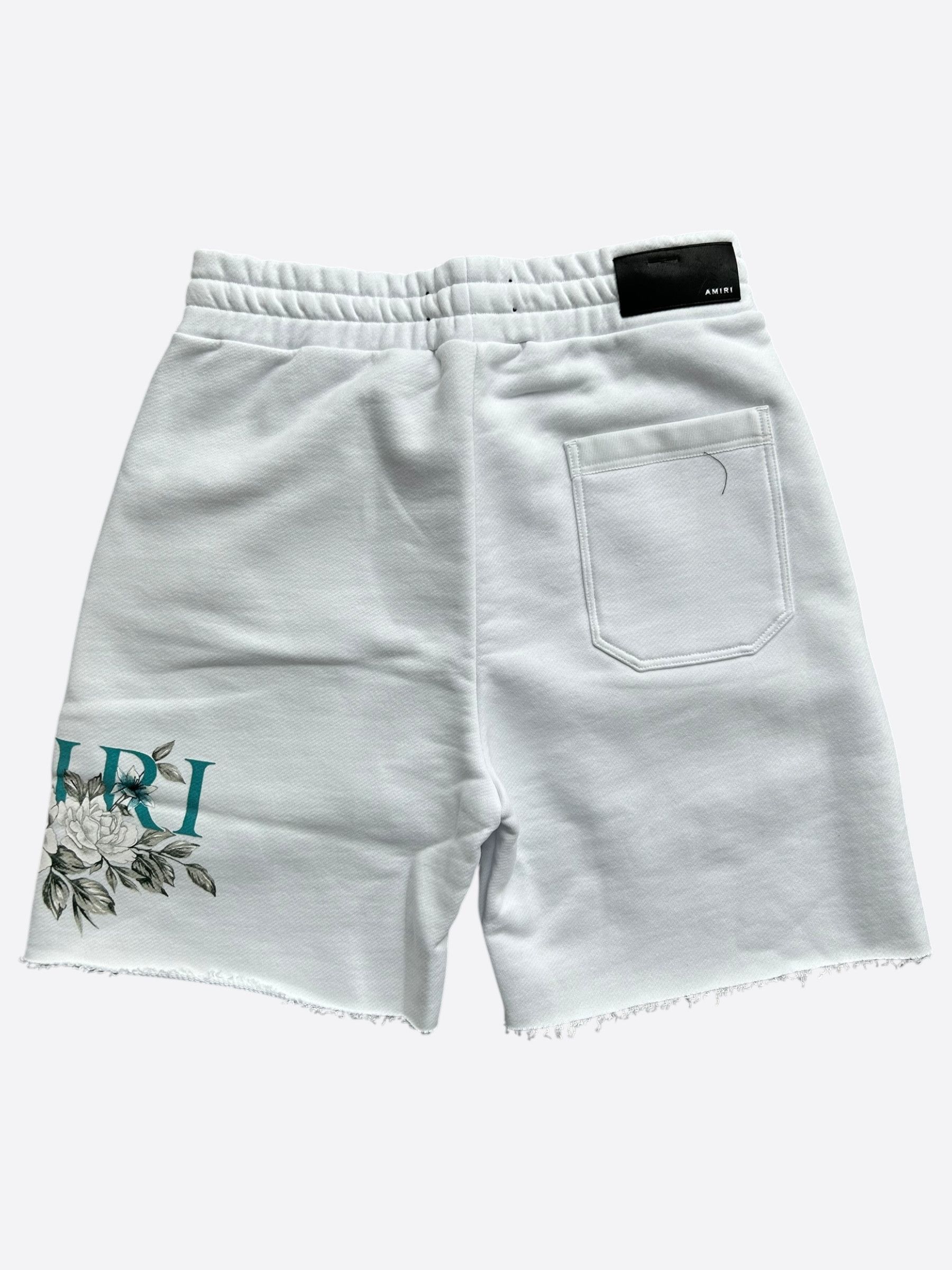 Amiri Amiri White Floral Logo Shorts Size US 32 / EU 48 - 2 Thumbnail