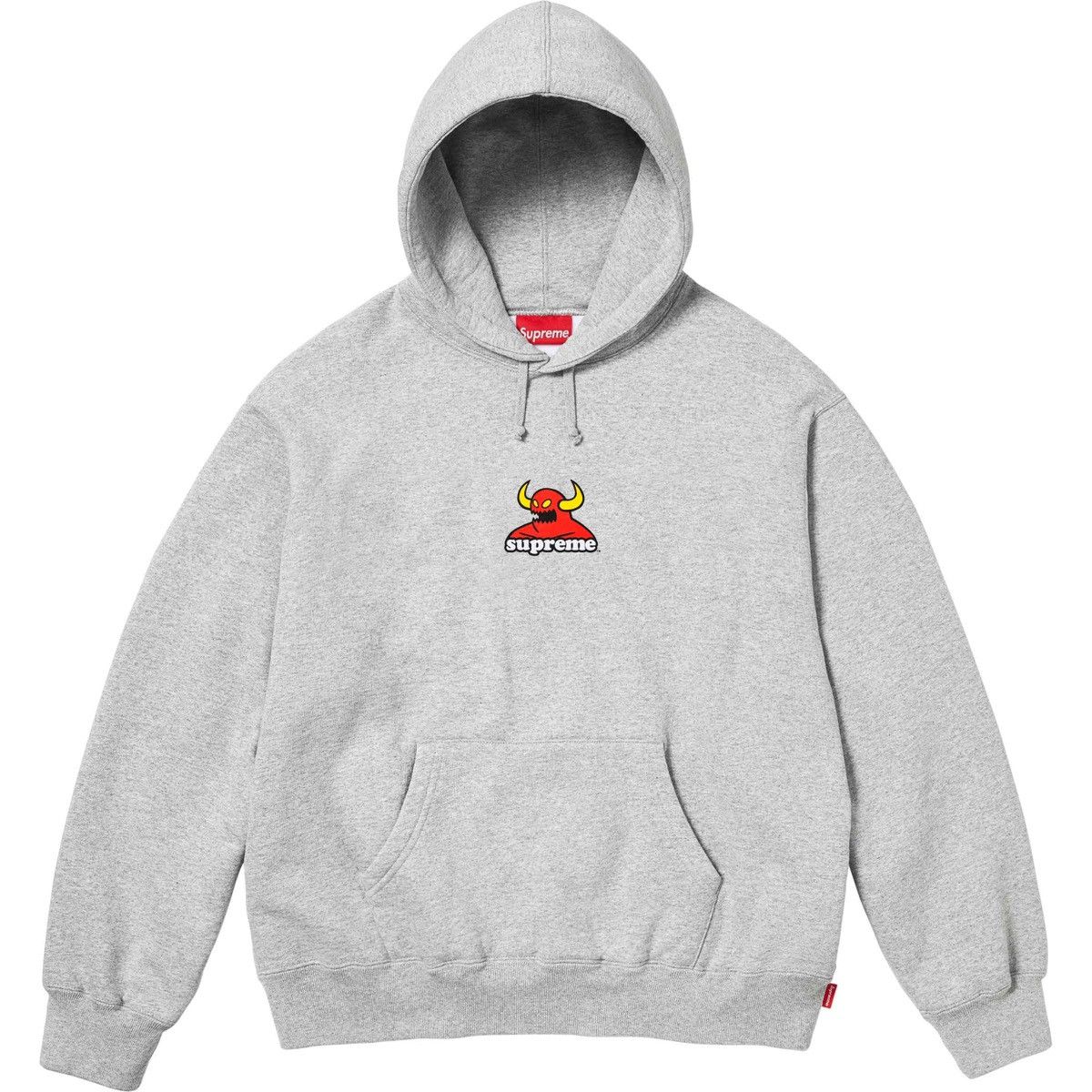 image of Supreme Toy Machine Hooded Sweatshirt in Heather Grey, Men's (Size Small)