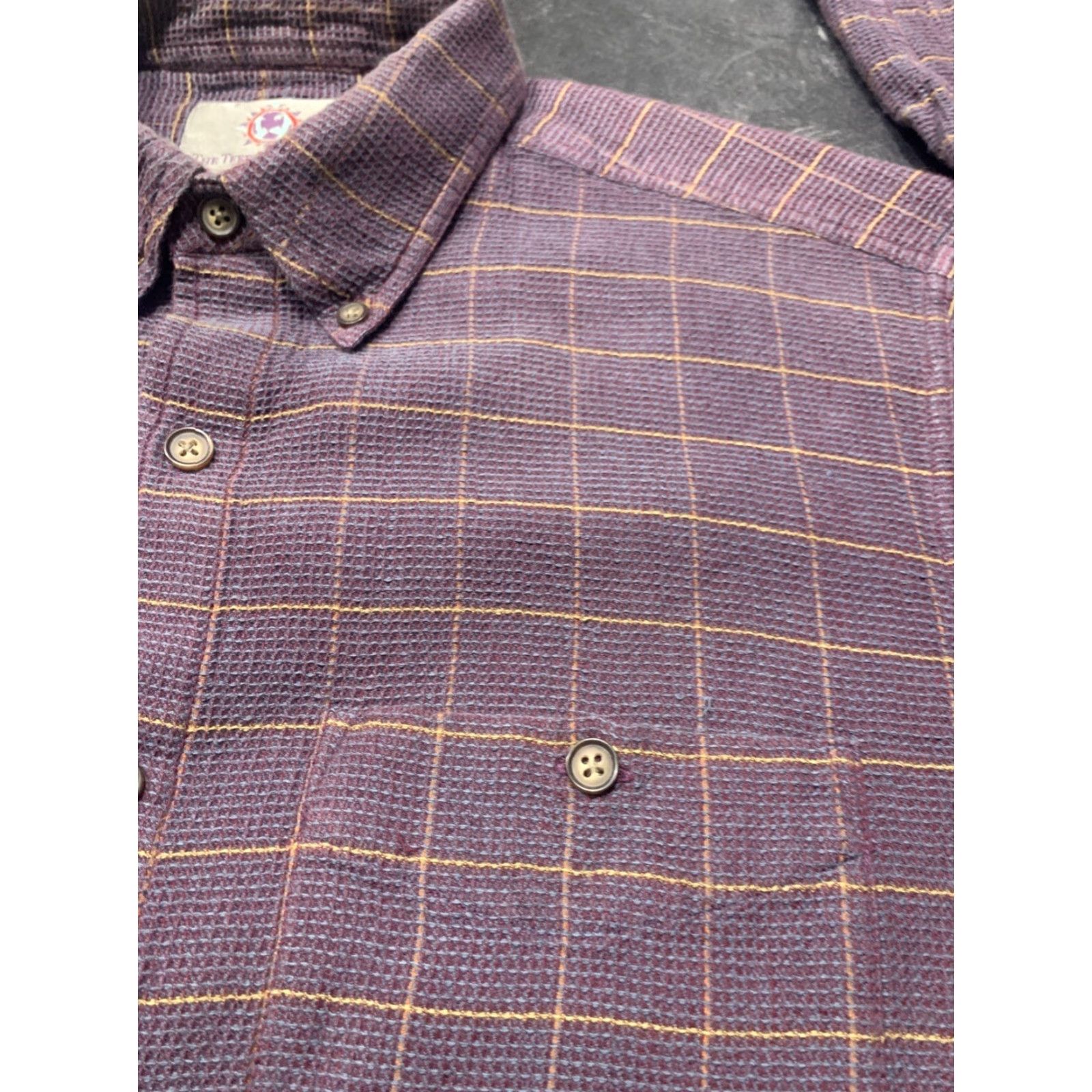 The Territory Ahead VINTAGE The Territory Ahead Shirt Men M Purple Button-Up Waffle Knit Windowpane Long Sleeve Collared Button-Down All Seasons Casual Size US M / EU 48-50 / 2 - 4 Thumbnail