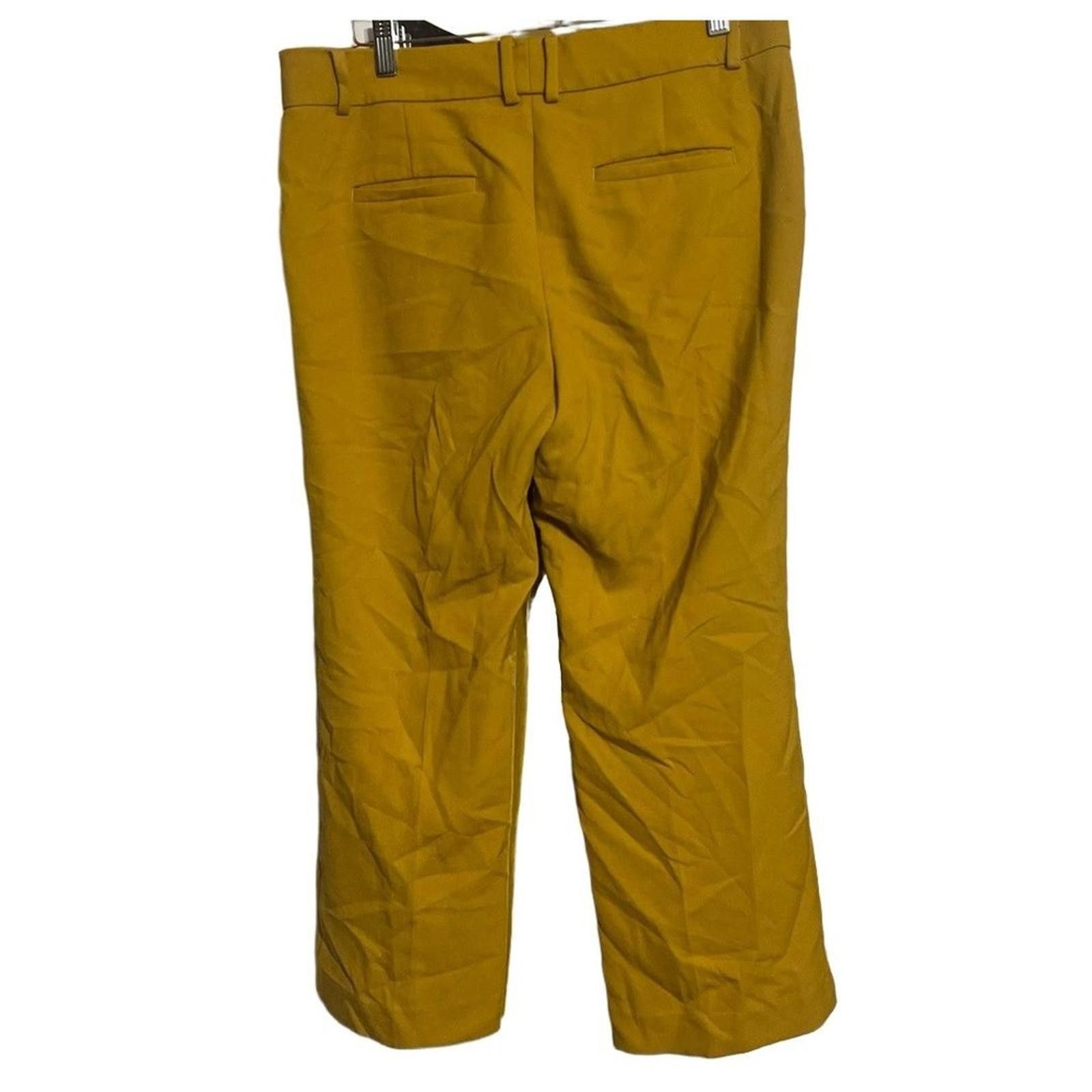 Ann Taylor ANN TAYLOR Pants 8 Mustard Yellow Straight Leg Flat Front Size 30" / US 8 / IT 44 - 3 Thumbnail