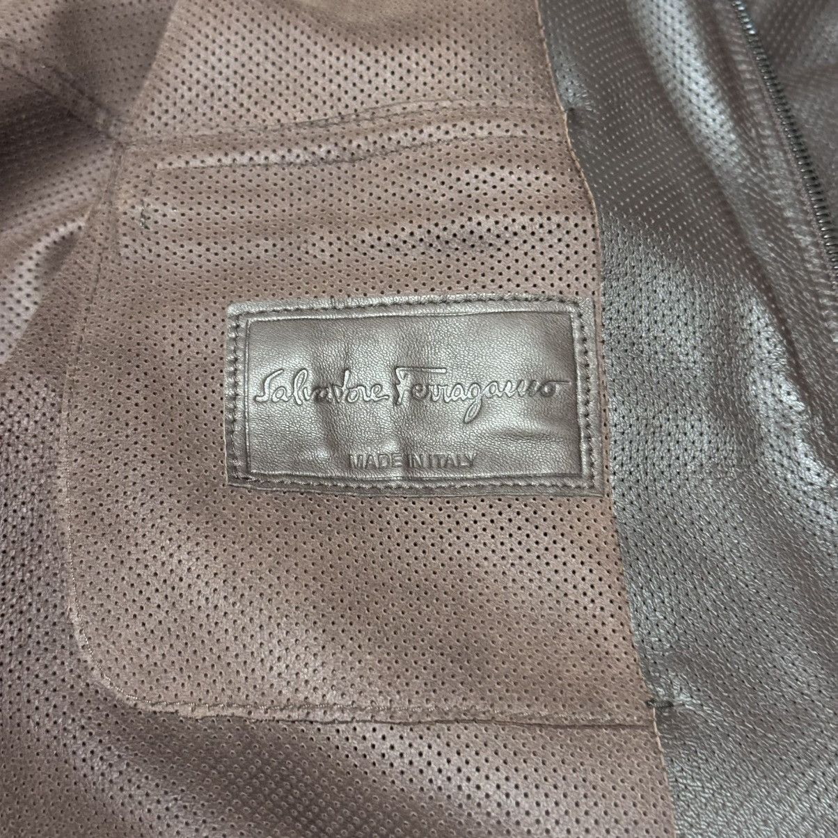 Salvatore Ferragamo Salvatore Ferragamo Perforated Leather Jacket Size:50 Fits-M Size US M / EU 48-50 / 2 - 9 Thumbnail