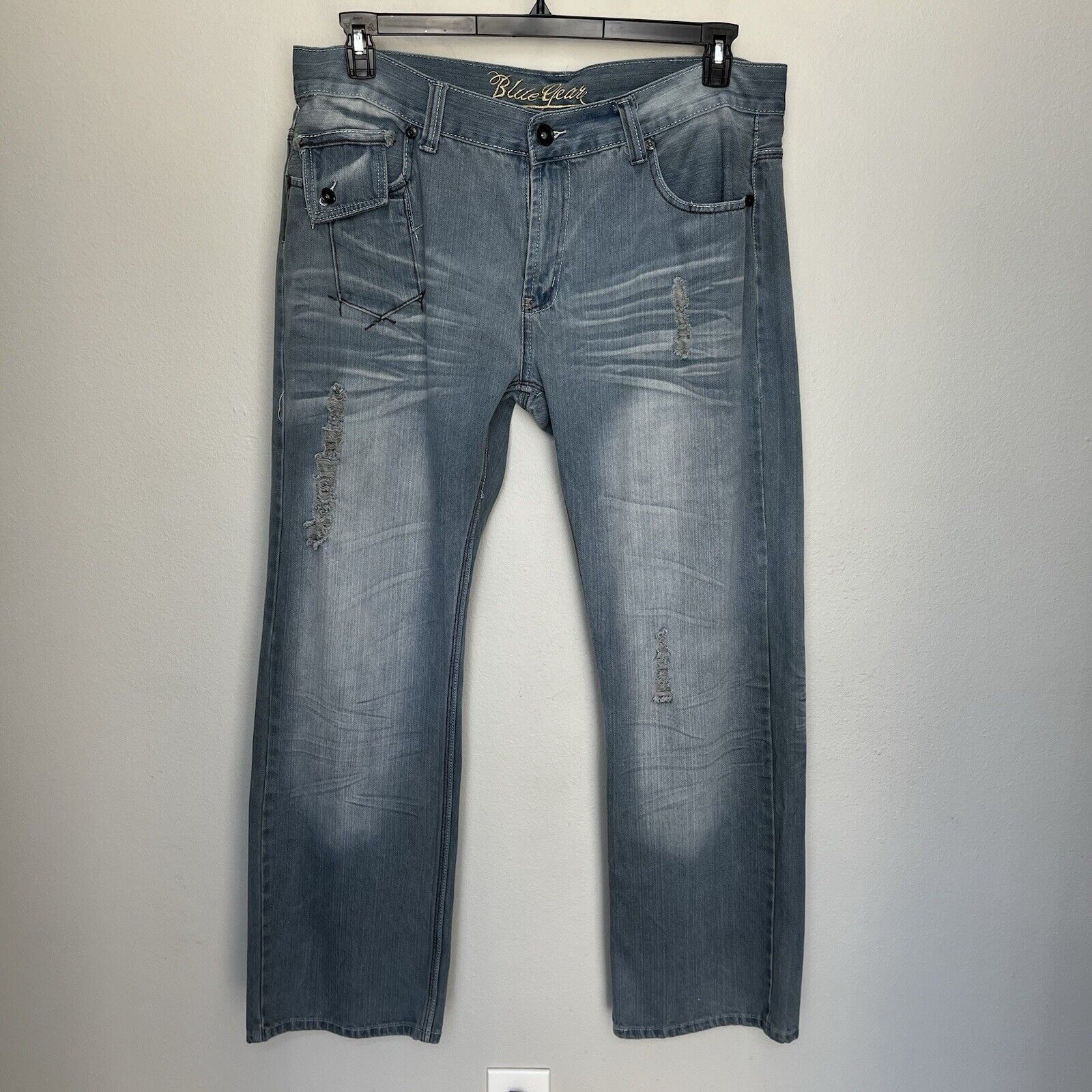 Blue Gear Blue Gear | Distressed Relaxed Baggy Jeans Vintage Y2K 38 Size US 38 / EU 54 - 2 Thumbnail