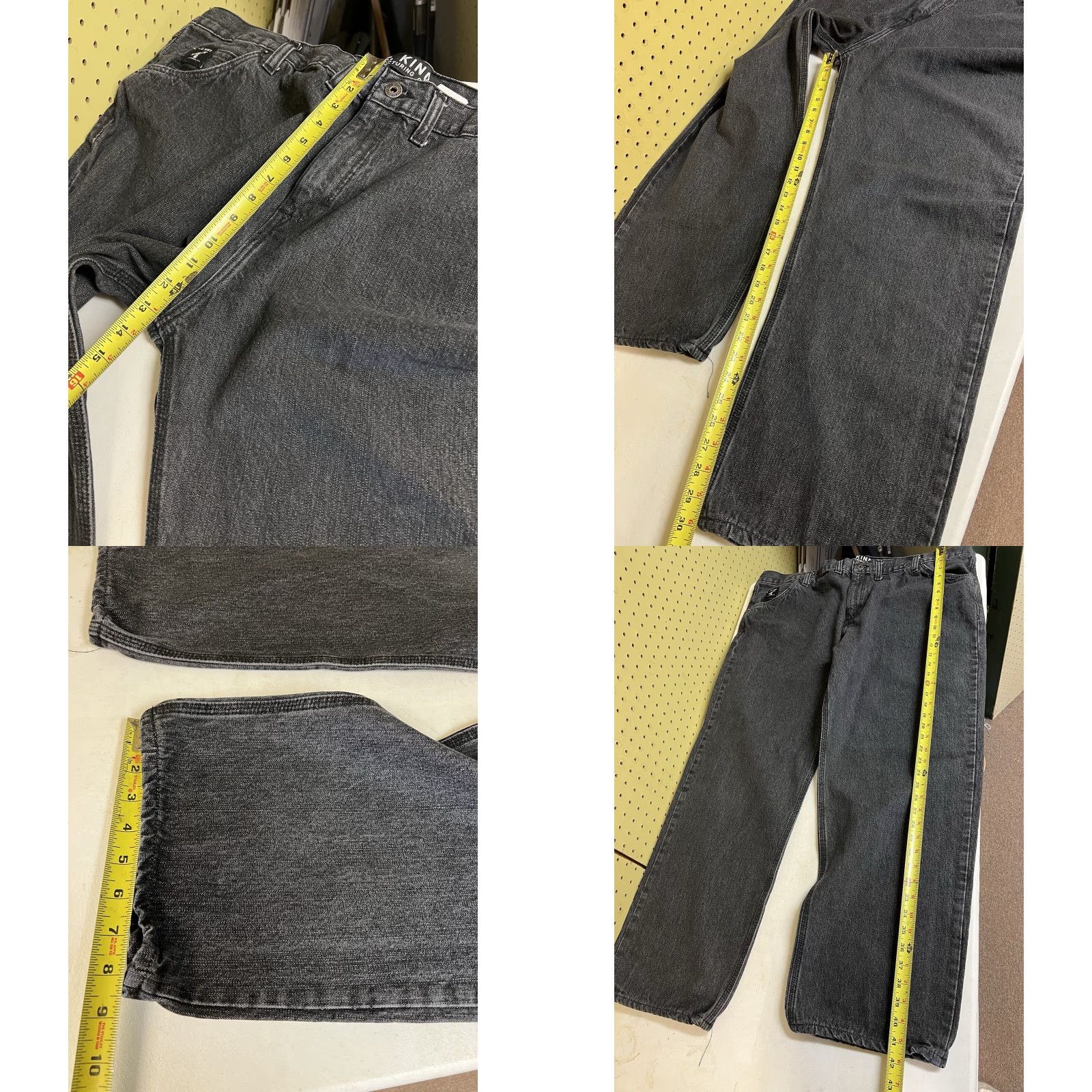 Denime LC KING Mens Jeans 46x30 Black Den im Heavy Duty Work Pants Regular Fits USA Pointer Brand 5-Pocket Style Size US 30 / EU 46 - 8 Thumbnail