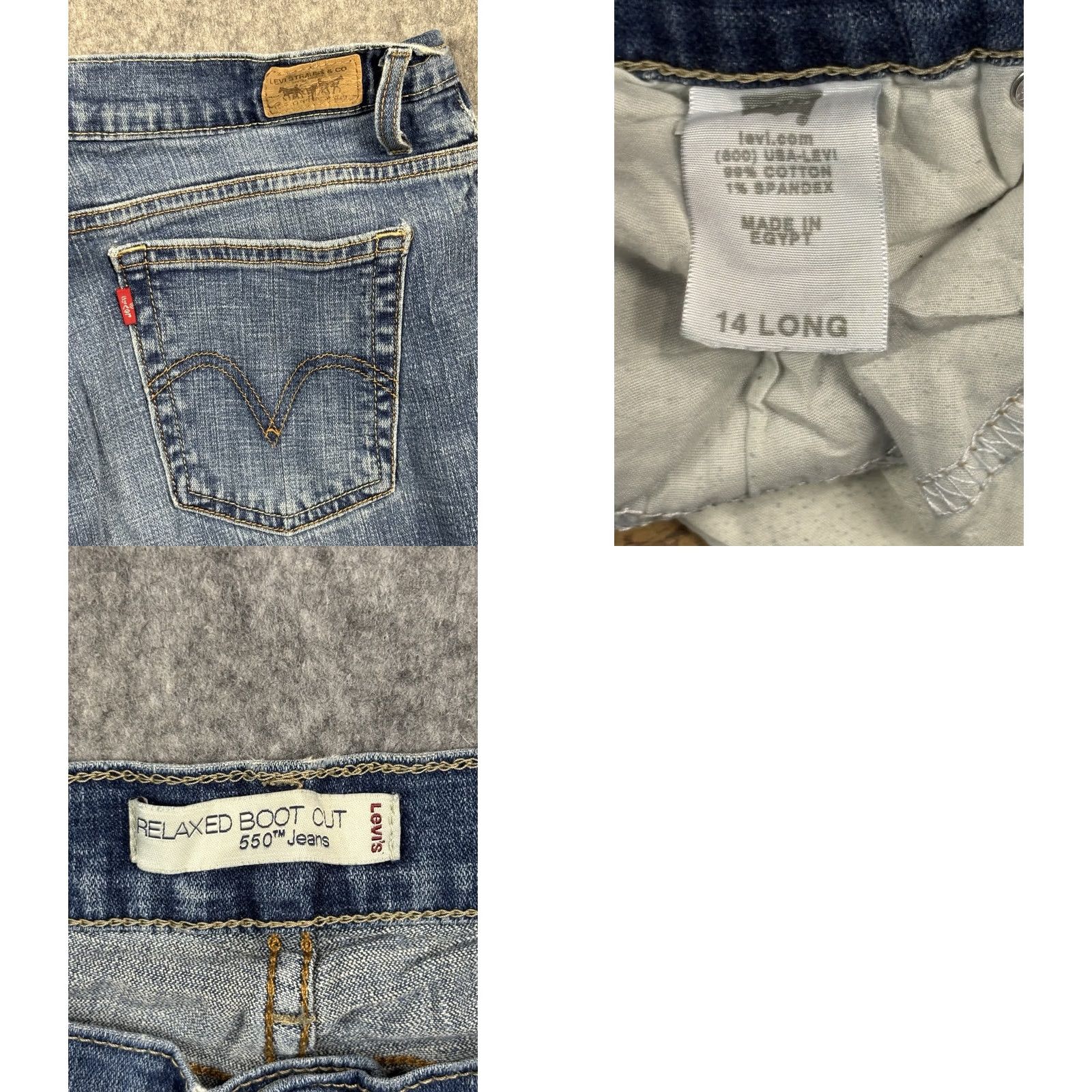 Levi's Levis Jeans Womens 550 Relaxed Bootcut Medium Wash Size 14 Long Denim Cotton Spandex 5-Pocket USA Logo Vintage Style 90s Size 36" / US 14 / IT 50 - 8 Thumbnail