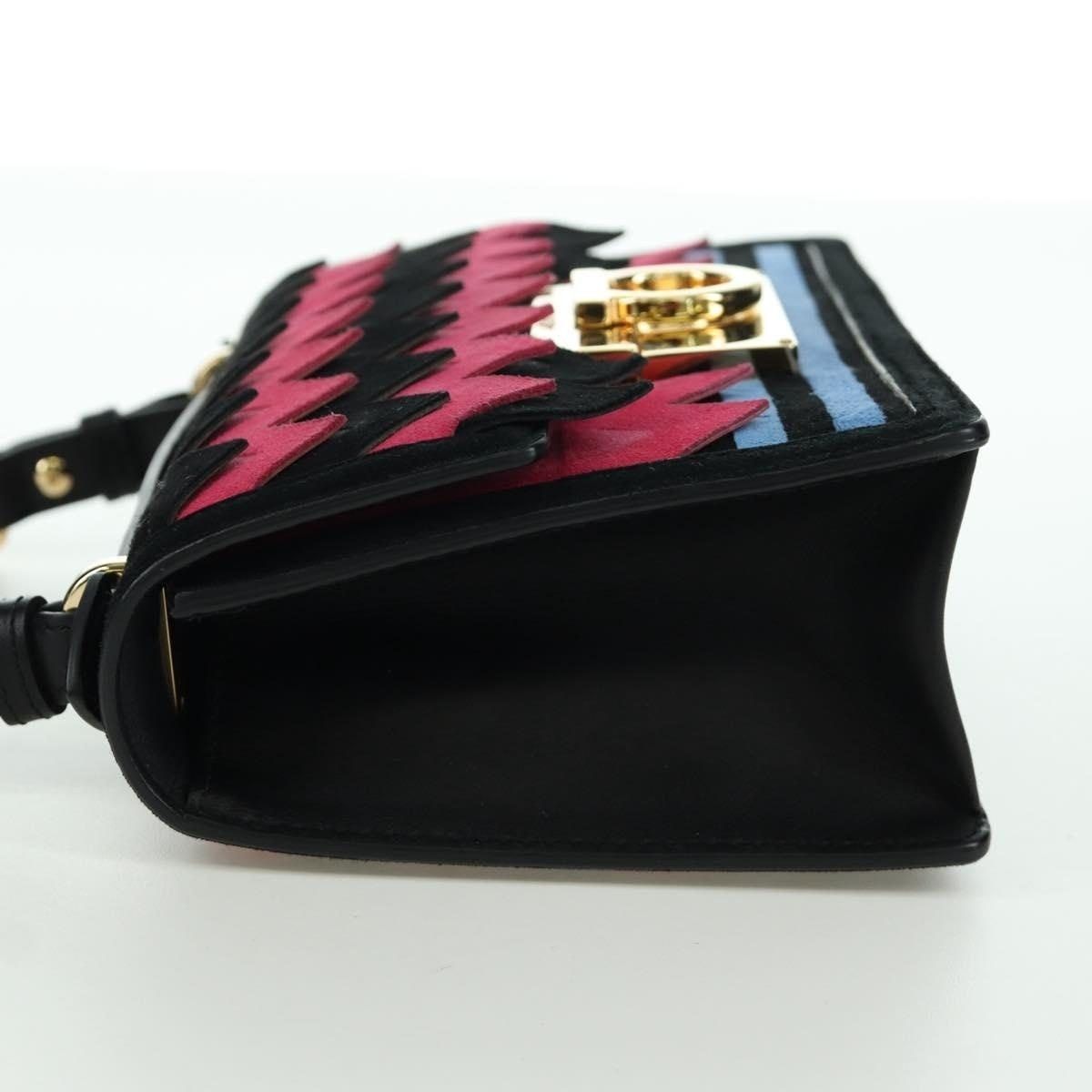 Salvatore Ferragamo Salvatore Ferragamo Suede Gancini Shoulder Bag Black Size ONE SIZE - 3 Thumbnail