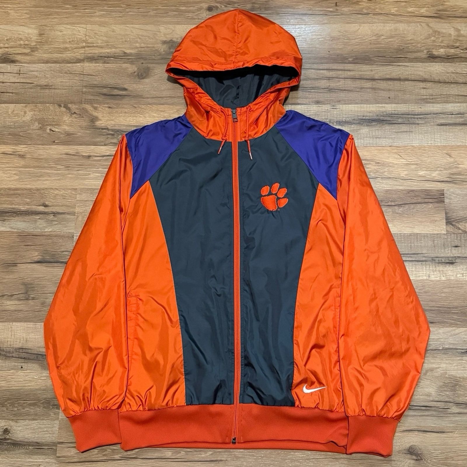 Nike Y2K Nike Team Clemson Tigers Zip Up Hoodie Windbreaker Size US L / EU 52-54 / 3 - 1 Thumbnail
