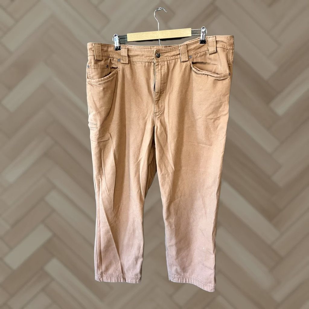 Vintage Duluth Mens Khaki Canvas Work Pants Straight Leg Size 44 32 Size US 44 / EU 60 - 1 Thumbnail