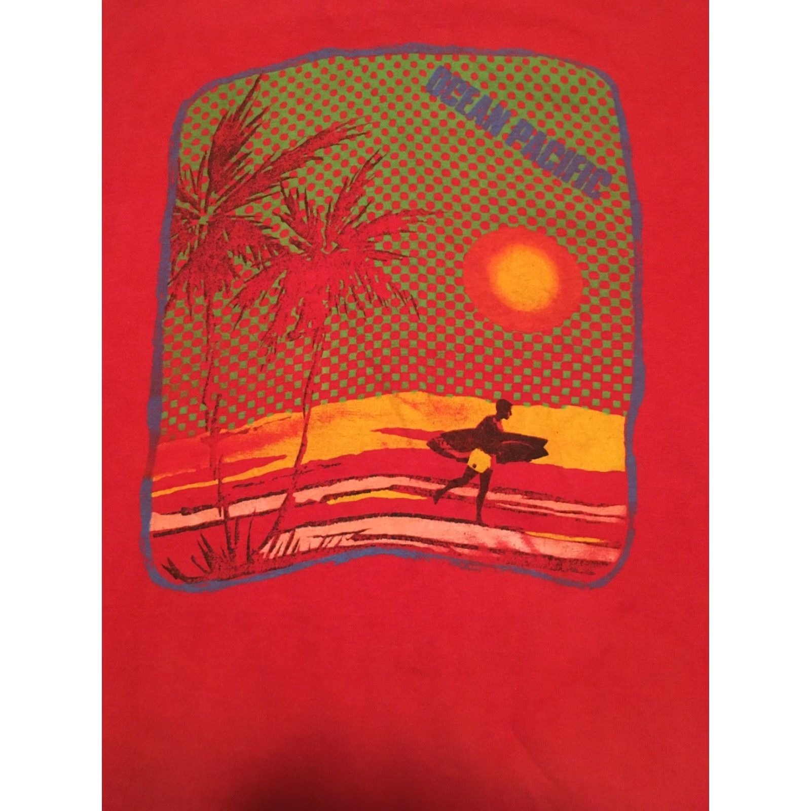 Ocean Pacific VINTAGE Ocean Pacific Shirt Unisex Size M Red Single Stitch 90s Beachwear Ocean Pacific T Shirt M Size US M / EU 48-50 / 2 - 6 Thumbnail