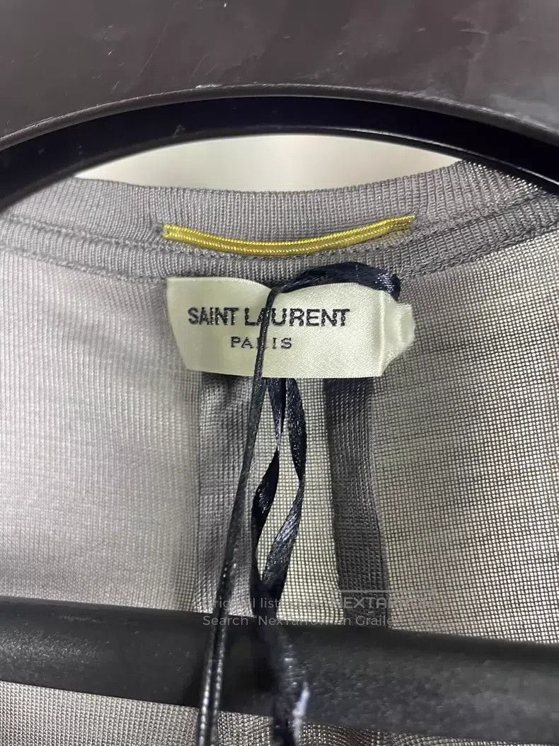 Saint Laurent Paris Saint Laurent Paris Gray Fringe Chain Silk Short Sleeve i Size US M / EU 48-50 / 2 - 5 Thumbnail