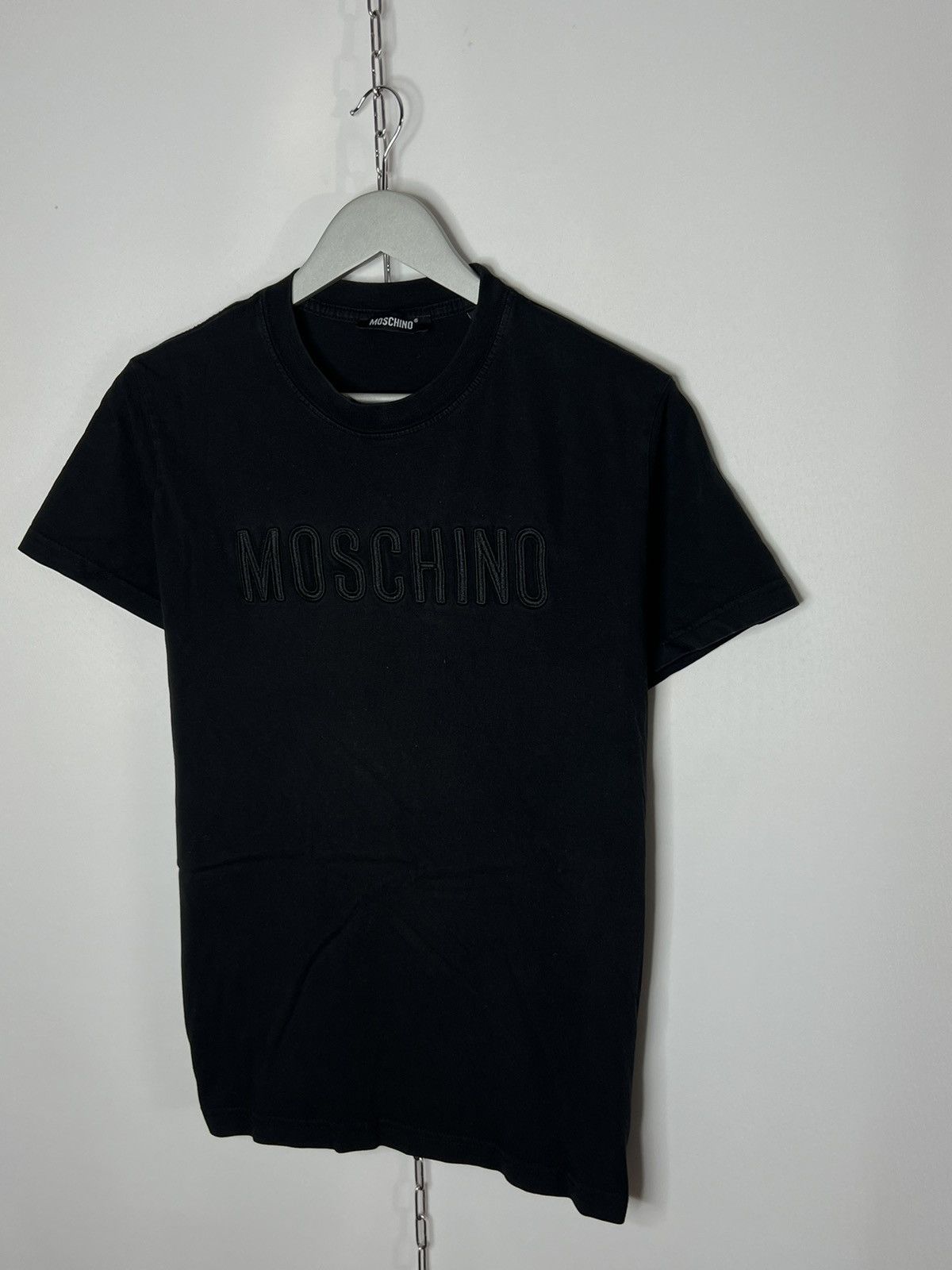 Designer 💵 Moschino Luxury T-Shirt Tee Big Logo Short Sleeve 💵 Size US S / EU 44-46 / 1 - 2 Thumbnail