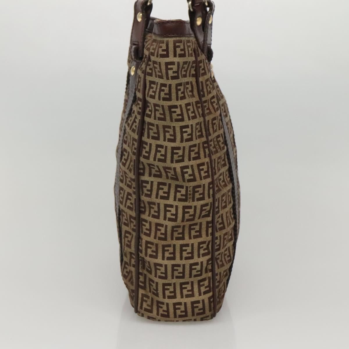 Fendi FENDI Zucchino Canvas Tote Bag Beige Gold Size ONE SIZE - 5 Thumbnail