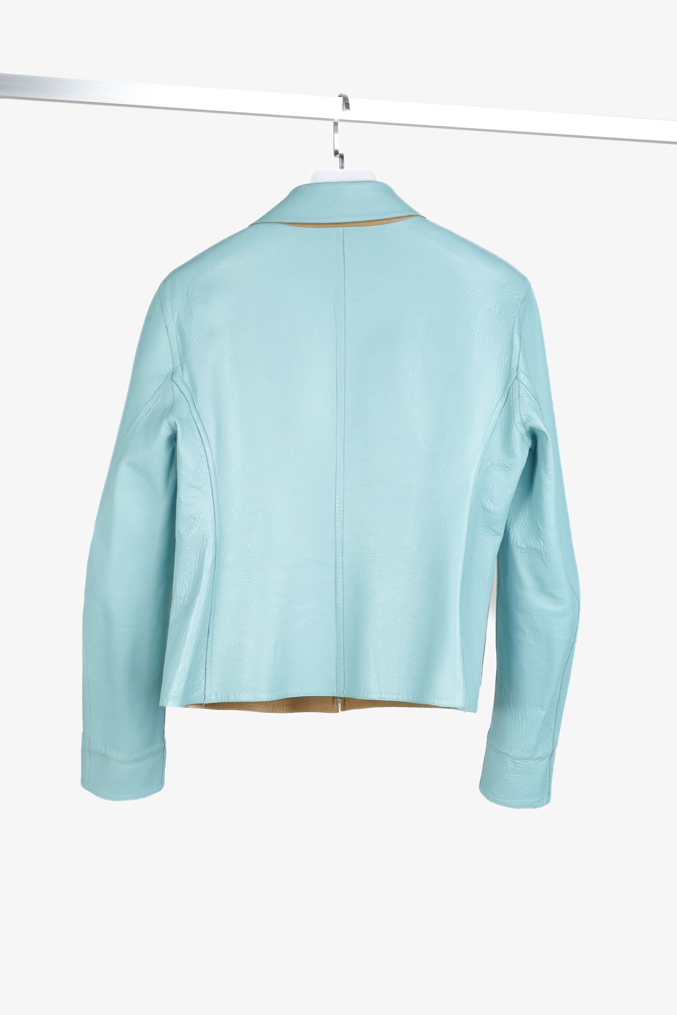Loro Piana Loro Piana Tan Turquoise Reversible Leather Jacket Size L / US 10 / IT 46 - 4 Thumbnail