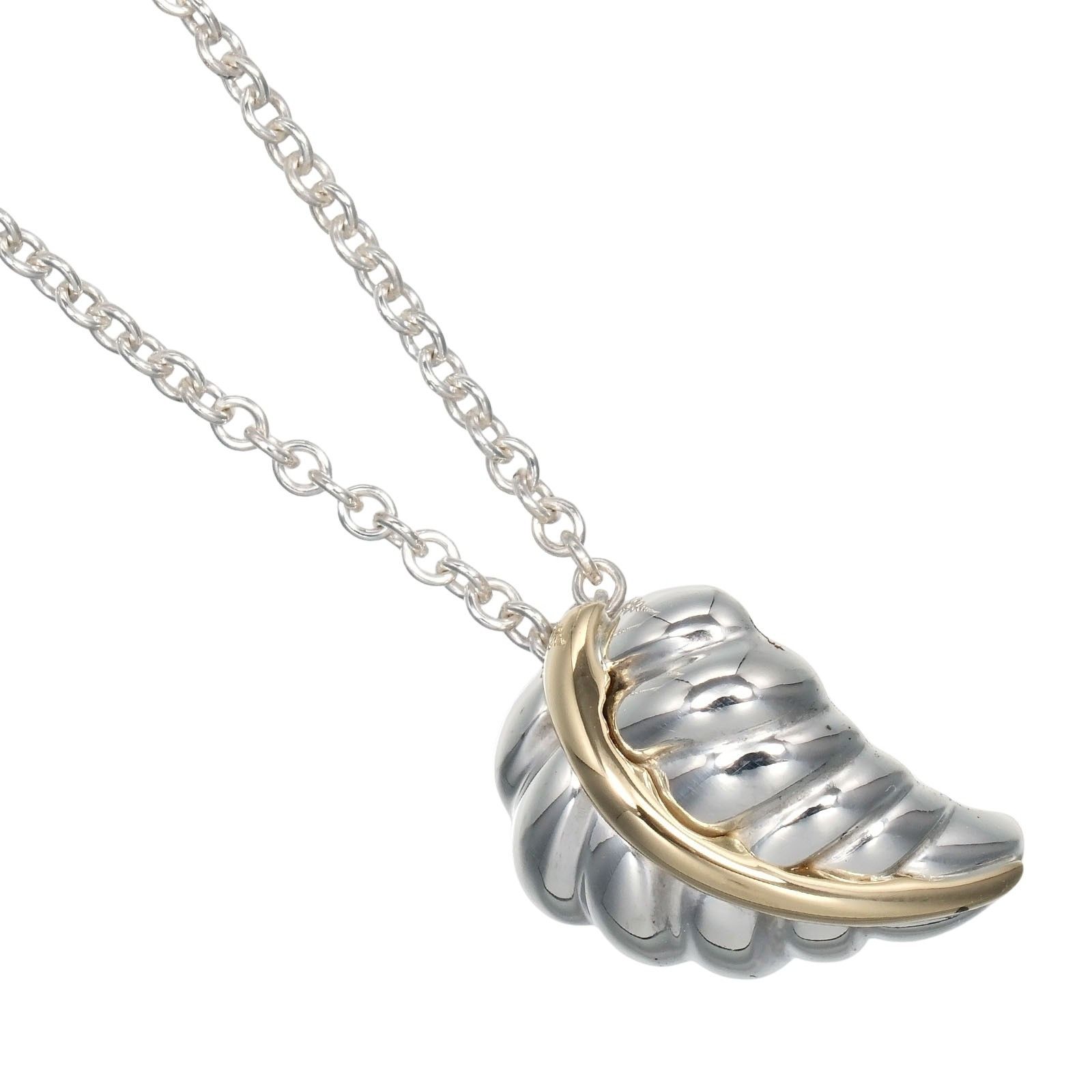 Tiffany & Co. Tiffany&Co. Leaf Silver925 Au750 Necklace Metal Necklace DUTY FREE for USA