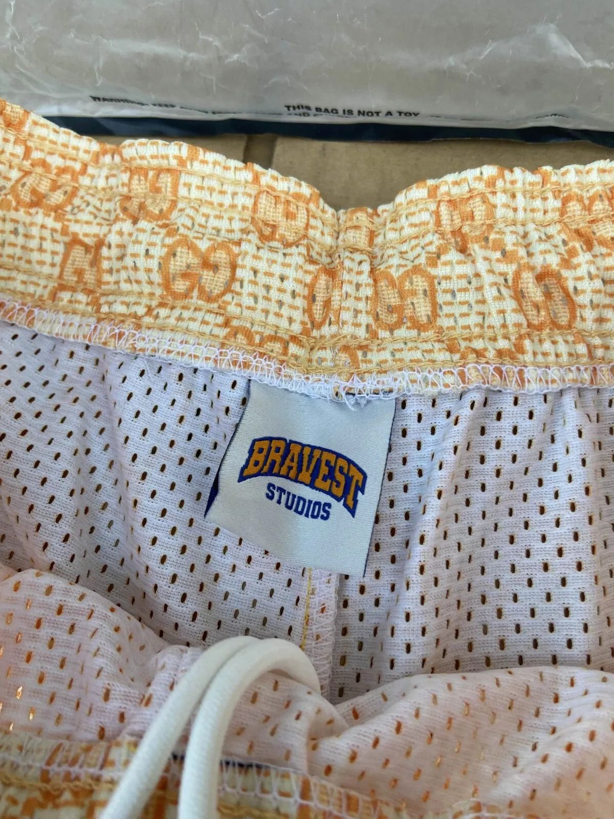 Bravest Studios ⚡️ Bravest Studios Orange GG Monogram Shorts S Small ⚡️ Size US 28 / EU 44 - 3 Thumbnail