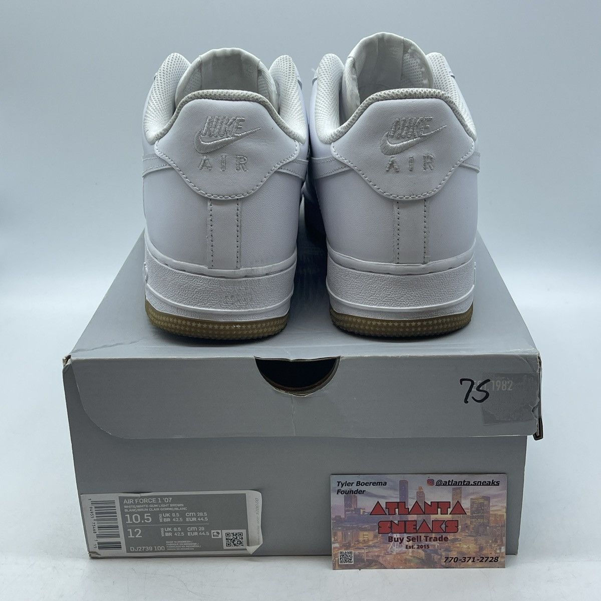 Nike Air Force 1 07 white gum light brown Size US 10.5 / EU 43-44 - 3 Thumbnail