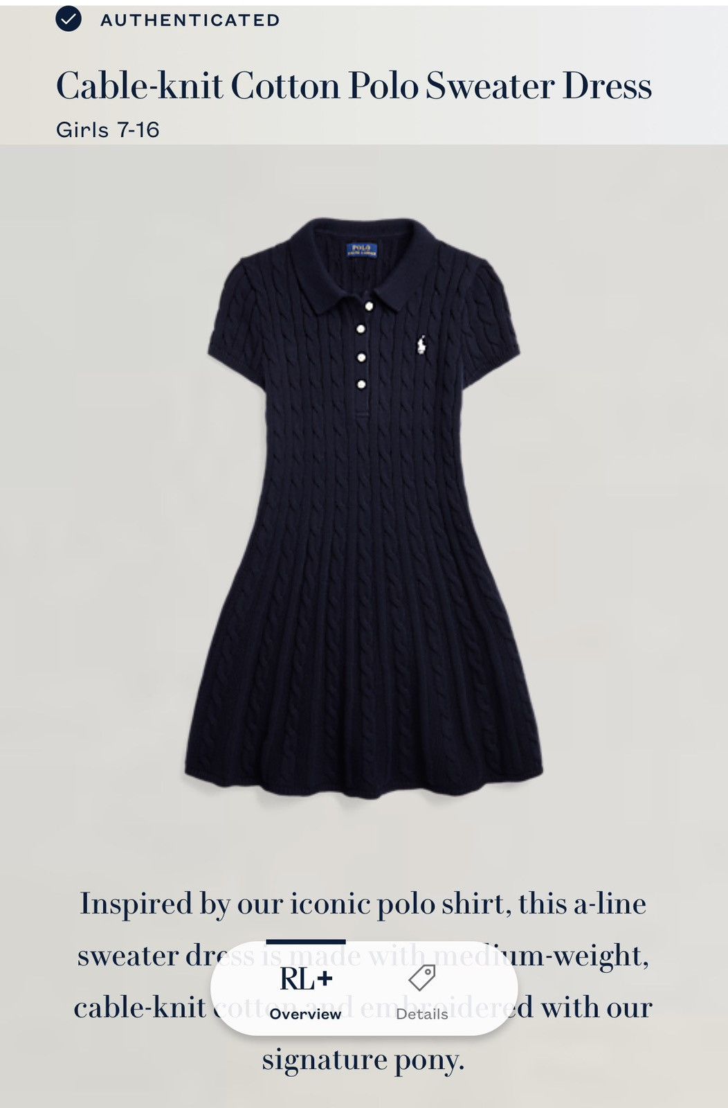 Polo Ralph Lauren Polo Ralph Lauren Cable Knit Short Sleeve Dress Size XS / US 0-2 / IT 36-38 - 7 Thumbnail