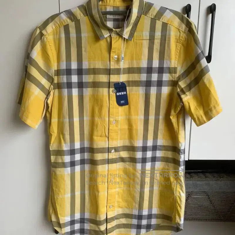 Burberry Burberry Summer Yellow Cotton Short Sleeve Shirt. Size US S / EU 44-46 / 1 - 1 Thumbnail