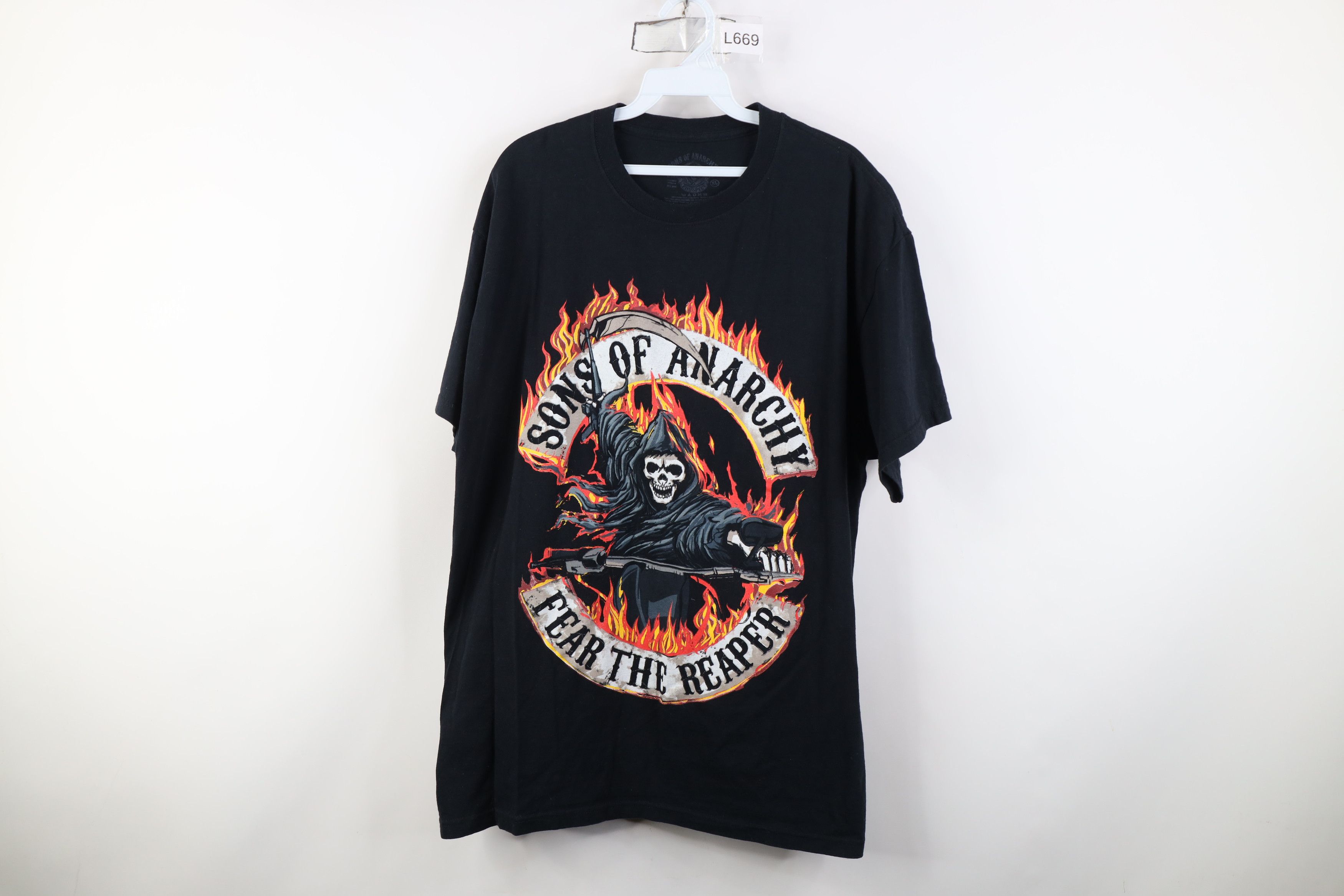 Vintage Y2K Sons of Anarchy Fire Flames Fear the Reaper T-Shirt Size US XL / EU 56 / 4 - 1 Thumbnail