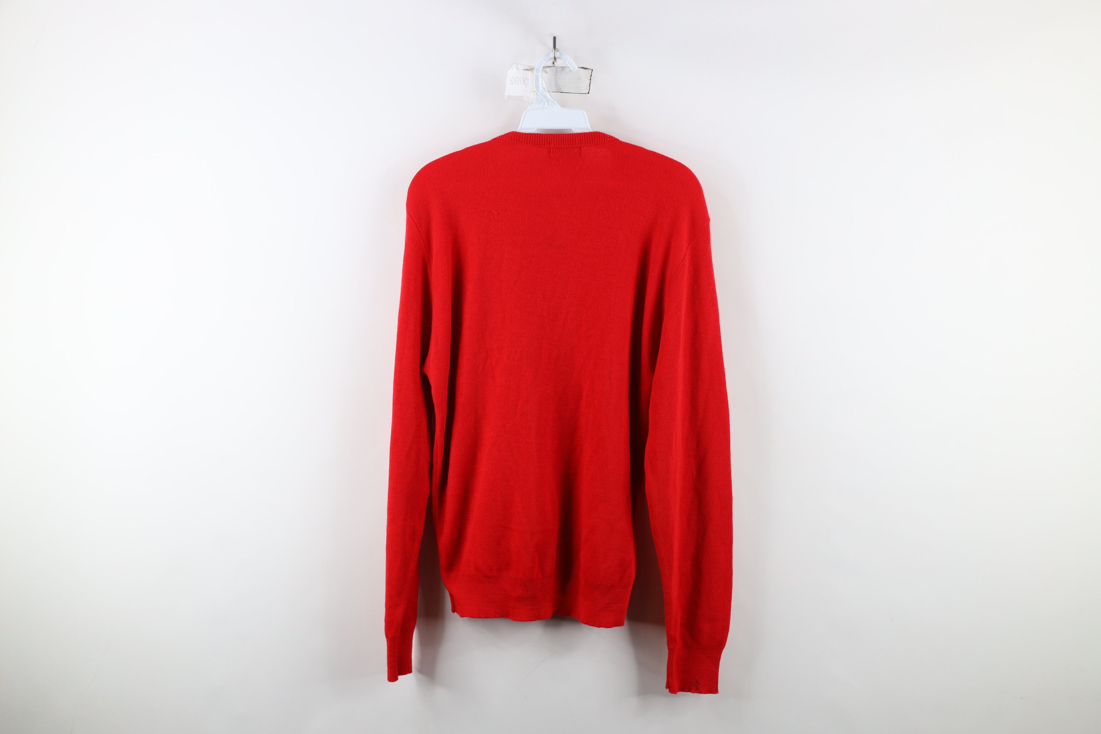 Vintage Vintage 70s Streetwear Soft Knit V-Neck Sweater Red USA Size US S / EU 44-46 / 1 - 12 Thumbnail