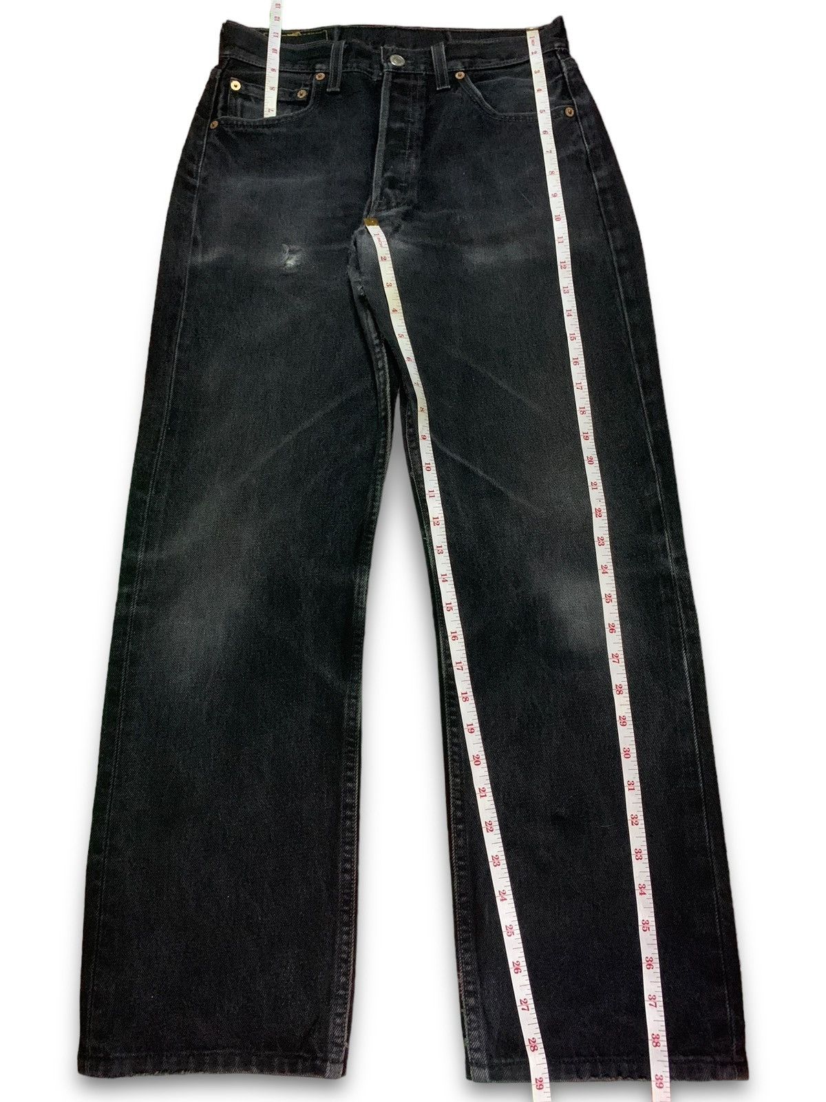 Levi's × Levi's Vintage Clothing Vintage 90s Levis 501 Distressed Black Loose Jeans 29x29 Size US 29 - 11 Thumbnail