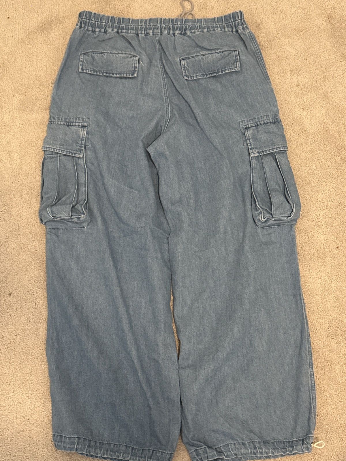 KUON Denim Cargo Trousers Size US 34 / EU 50 - 2 Thumbnail