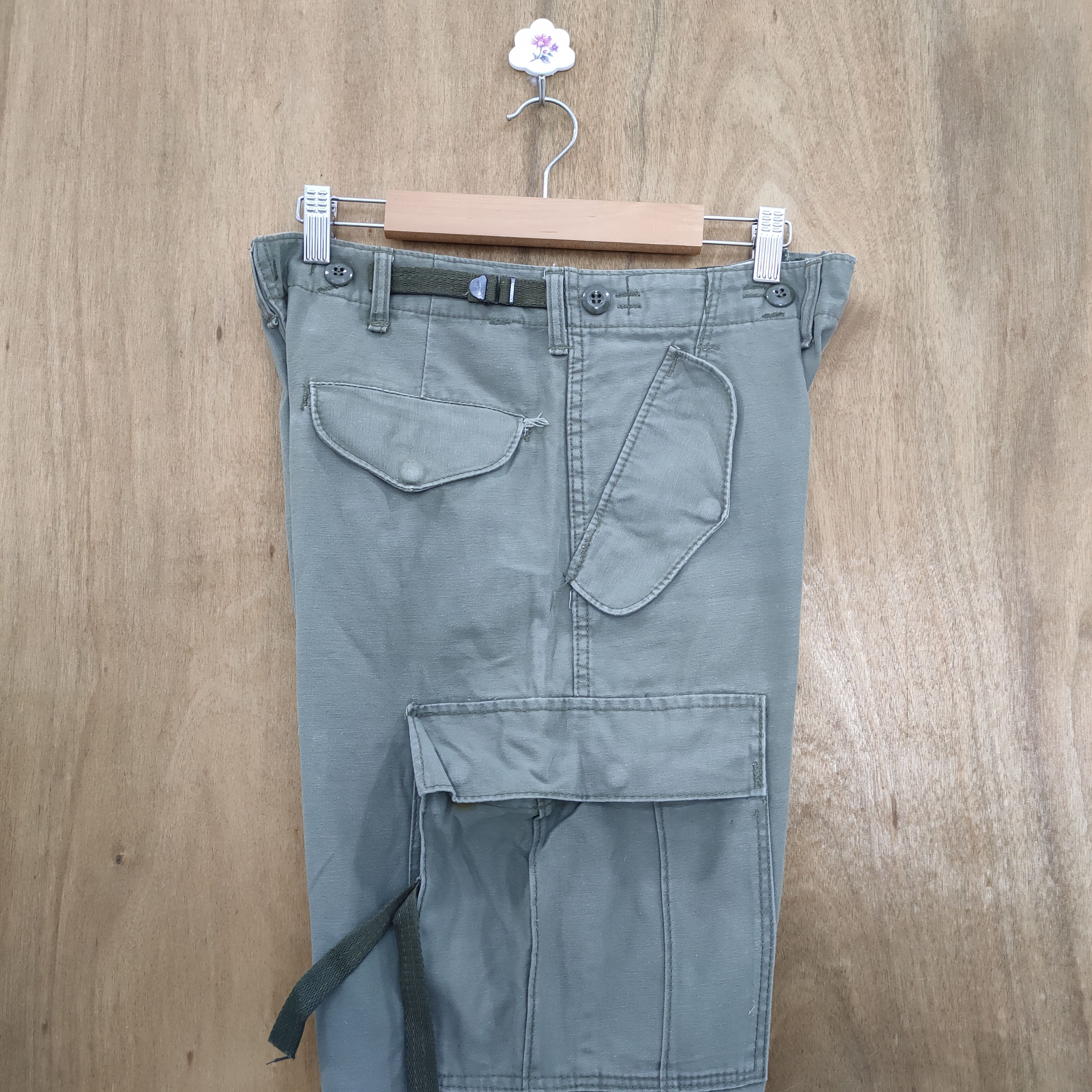 Vintage VINTAGE MILITARY FADED GREEN CARGO PANTS Size US 30 / EU 46 - 15 Thumbnail