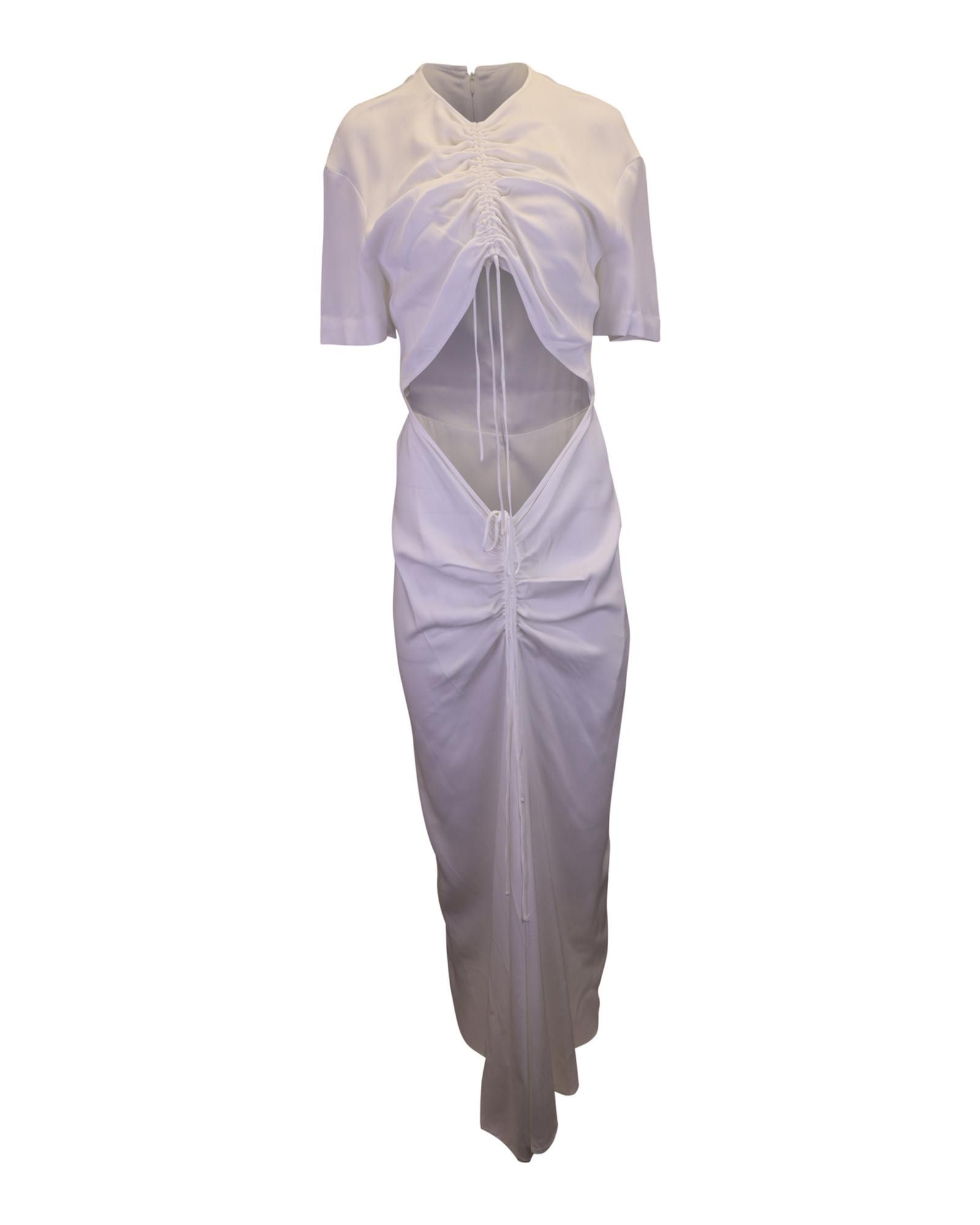 image of Christopher Esber Contemporary Ruched Multi Panel Dress In White Viscose, Women's (Size Medium)