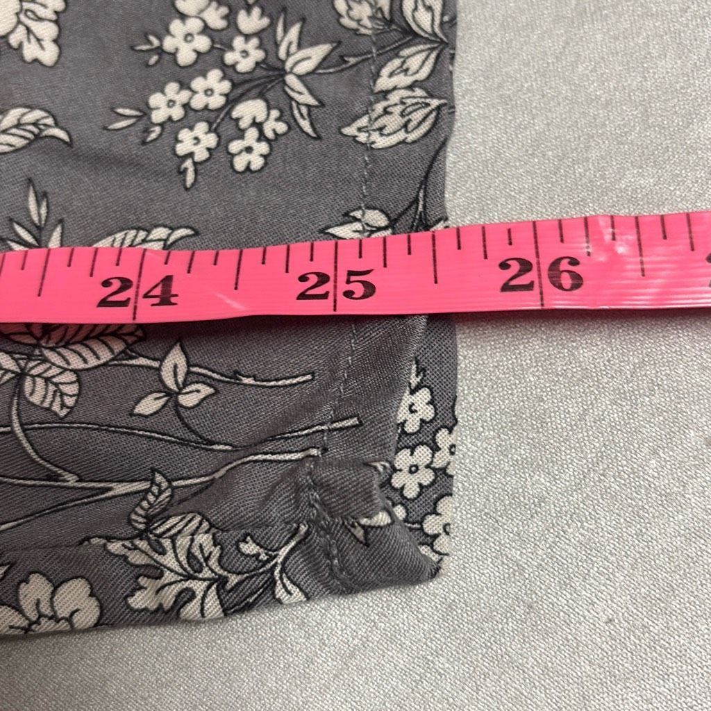 Gap Gap Womens Large Gray Floral Print Pull On Elastic Waist Hig Size 32" / US 10 / IT 46 - 10 Thumbnail
