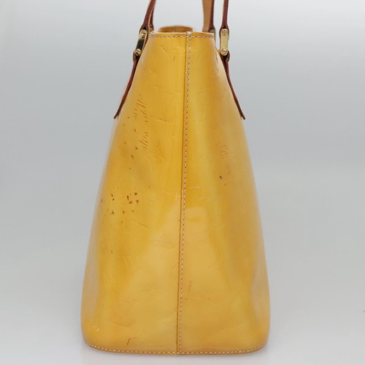 Louis Vuitton LOUIS VUITTON Monogram Vernis Houston Hand Bag Lime Yellow Size ONE SIZE - 5 Thumbnail