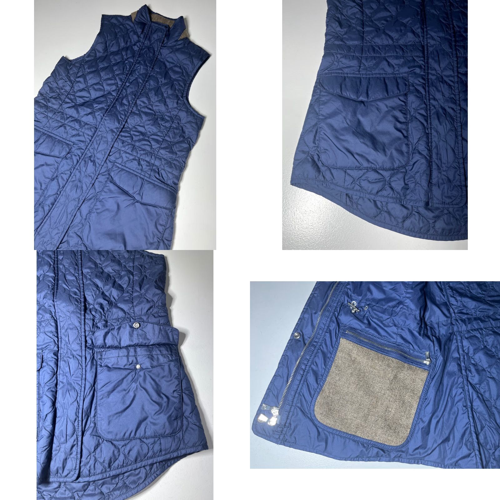 Peter Millar Peter Millar Women’s Addison Quilted Travel Vest Navy S Small Lambswool Trim vest Size S / US 4 / IT 40 - 8 Thumbnail