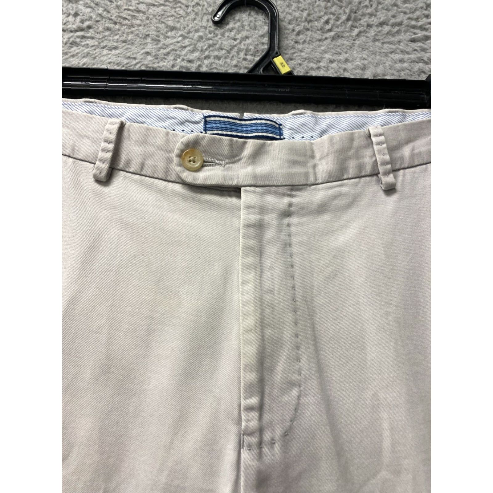 Peter Millar Peter Millar Chino Pants Mens 33 Beige Flat Front Twill Pocket Straight 29in Zip Casual Business Travel Size US 33 - 2 Thumbnail