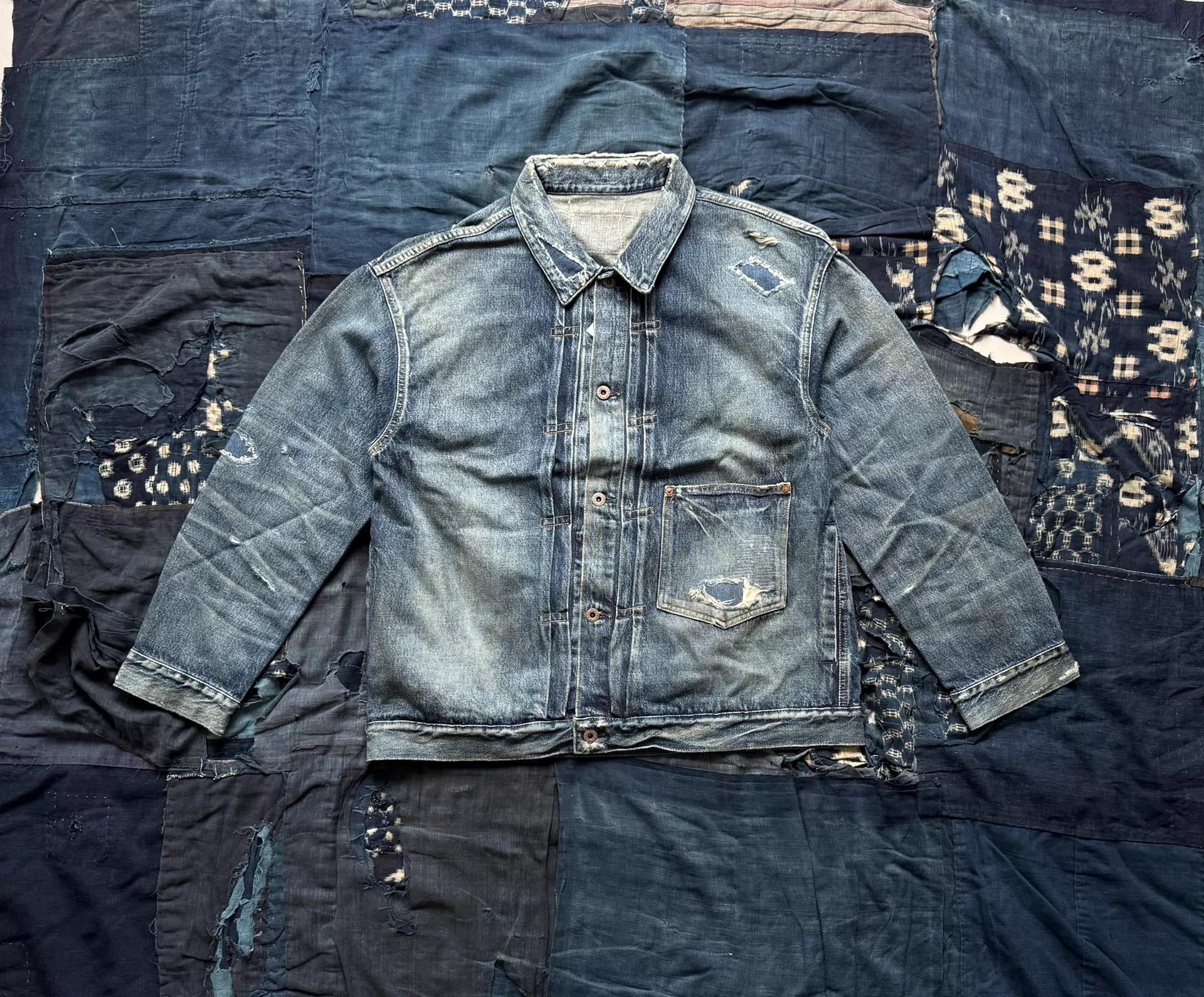 Madness MADNESS 24AW AGING TYPE-I Ripped Denim Jacket Japan Size US XL / EU 56 / 4 - 1 Thumbnail
