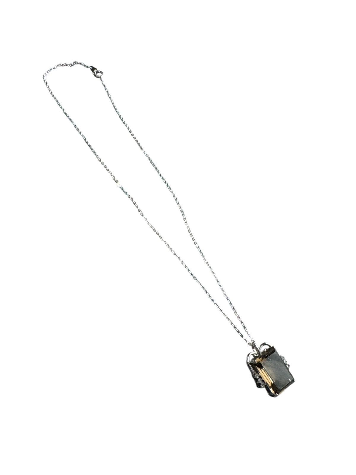 Jewelry × Native RECTANGLE SMOKY QUARTZ WITH DIAMONDS NECKLACE Size ONE SIZE - 2 Thumbnail