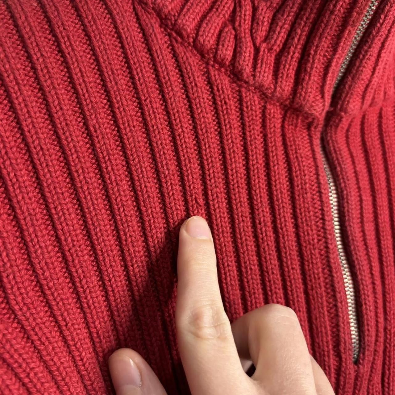 Ralph Lauren × Vintage Vintage Y2K Ralph Lauren Red Quarter Zip Knit Sweater Size M / US 6-8 / IT 42-44 - 3 Thumbnail
