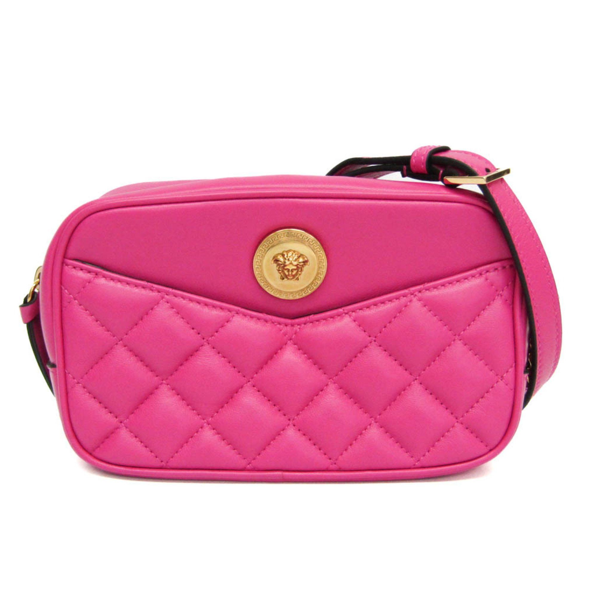 Versace Versace Medusa Quilted Chain Shoulder Pouch Women's Leather Pouch,Shoulder Bag Pink Size ONE SIZE - 1 Thumbnail