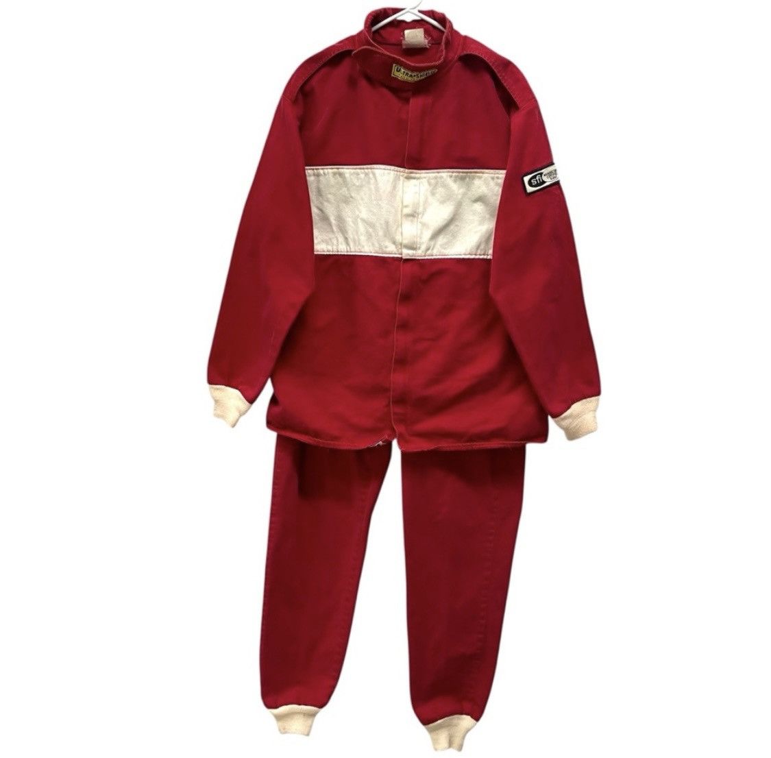 Vintage 80s-90s Ultra Shield Flame Resistant Red Racing Suit