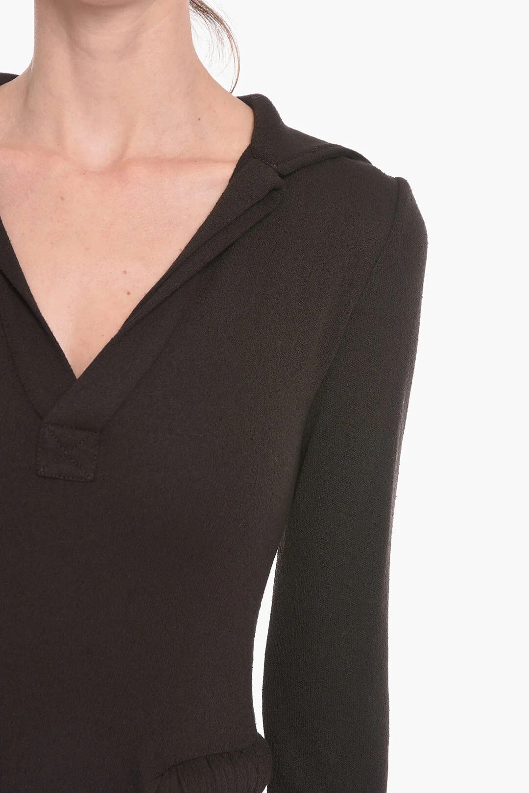Bottega Veneta og1mm0426 Maxi Long-Sleeve Jersey Dress in Brown Size XS / US 0-2 / IT 36-38 - 3 Thumbnail