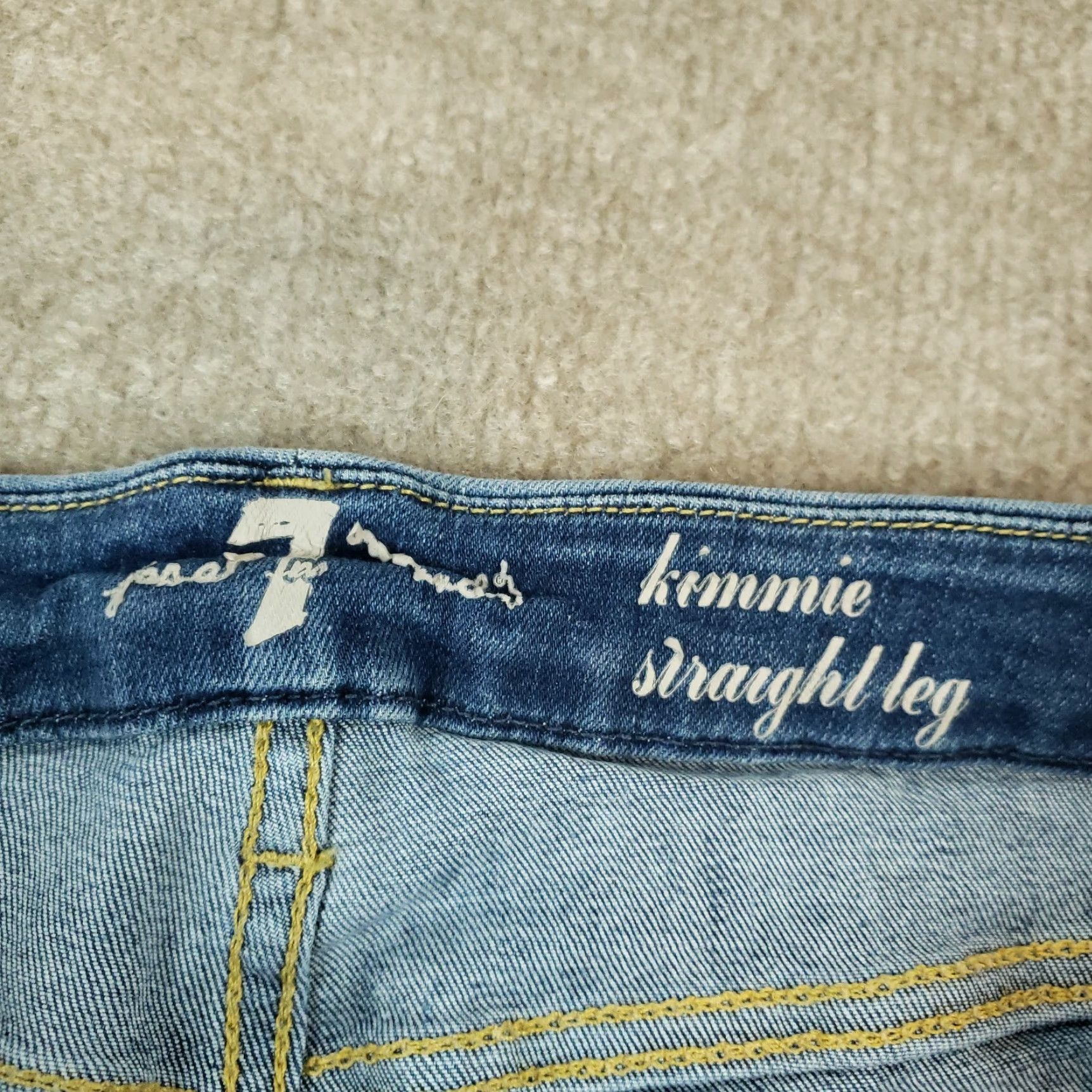7 For All Mankind 7 for all Mankind Jeans Womens Size 32 Blue Kimmie Straight Leg Stretch Faded Size 28" / US 6 / IT 42 - 7 Thumbnail