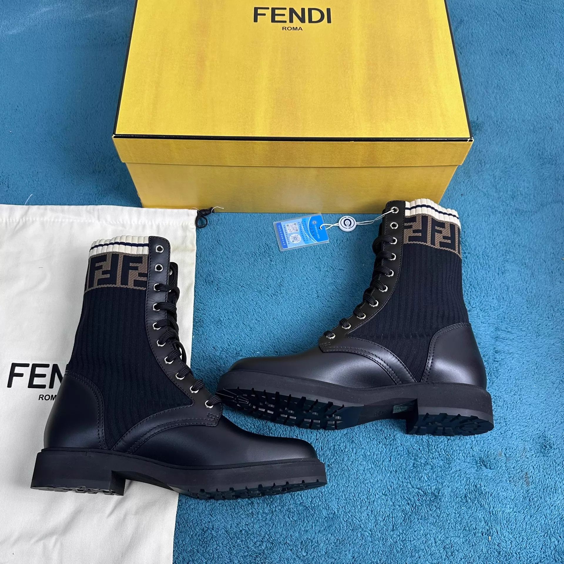Fendi Fendi Rockoko Black Martin Boots 39 Size US 8.5 / IT 38.5 - 3 Thumbnail