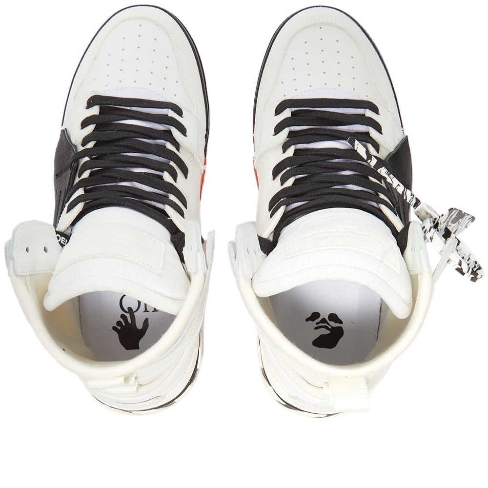 Off-White os11x0226 High Top Vulcanized Leather Sneakers Black/White Size US 8 / EU 41 - 5 Thumbnail