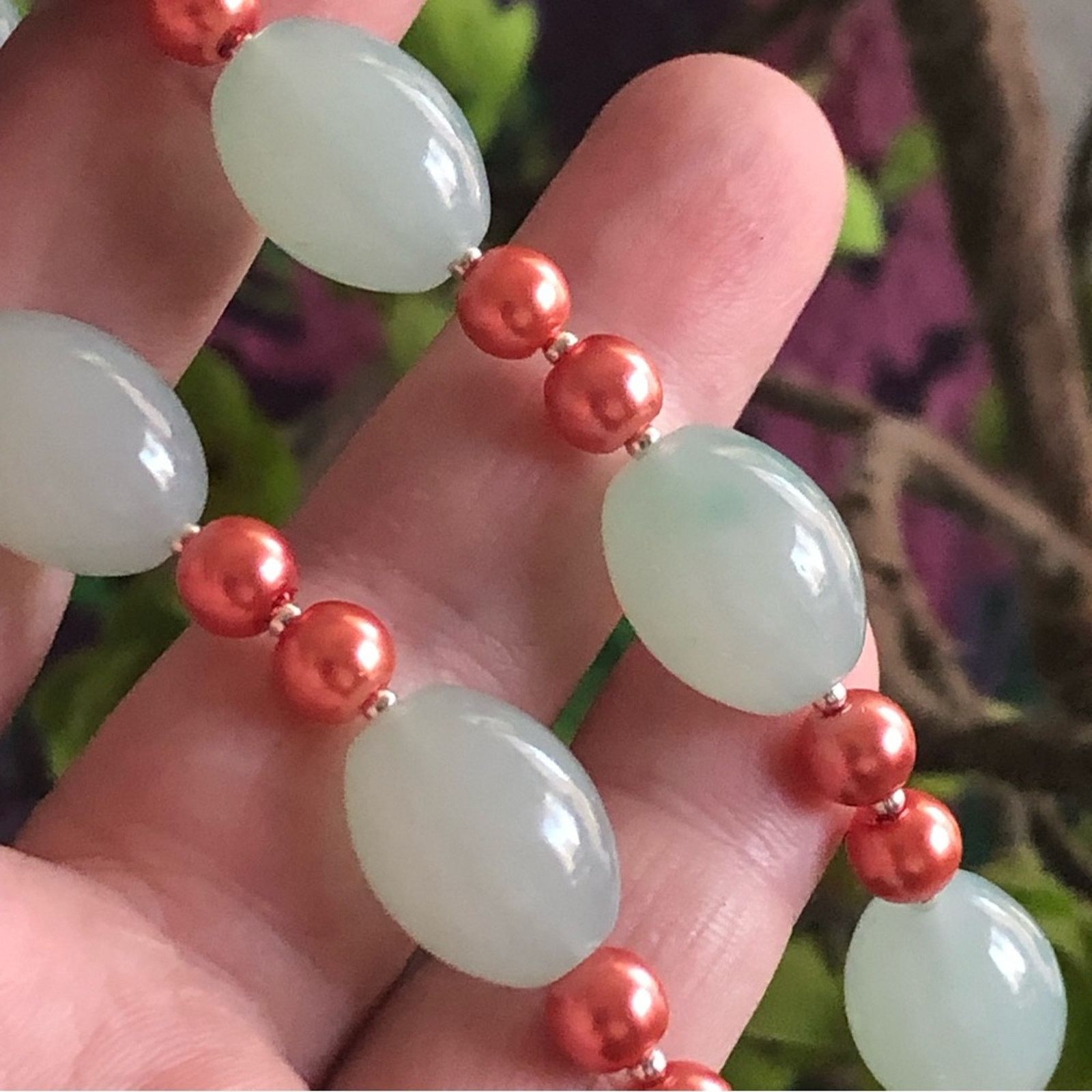 Handmade Handcrafted repurpose barrel opalite Pearl necklace Size ONE SIZE - 9 Thumbnail