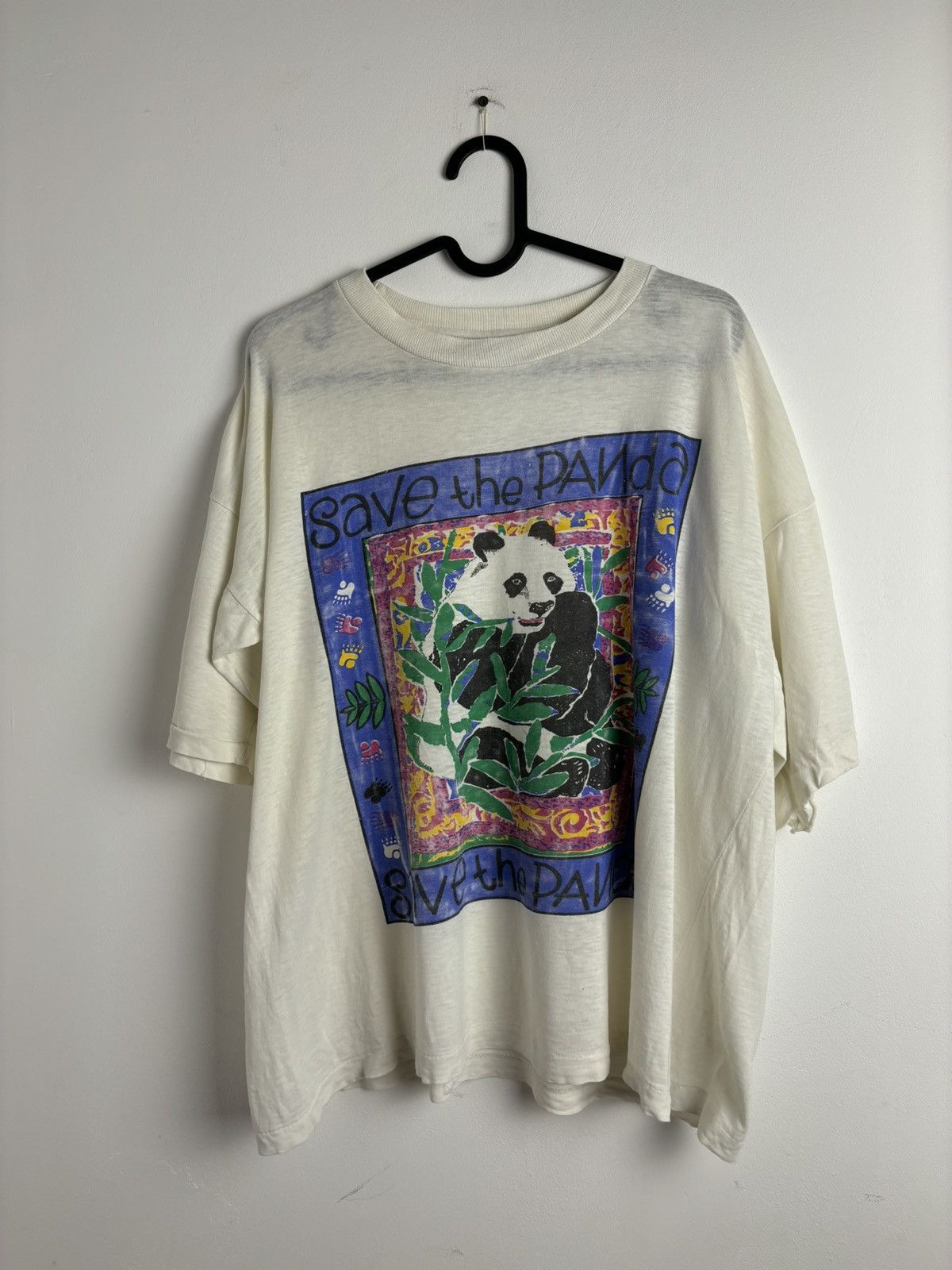 Vintage Rare Vintage 80s Save the Panda Boxy Graphic Tee Size US XL / EU 56 / 4 - 1 Thumbnail