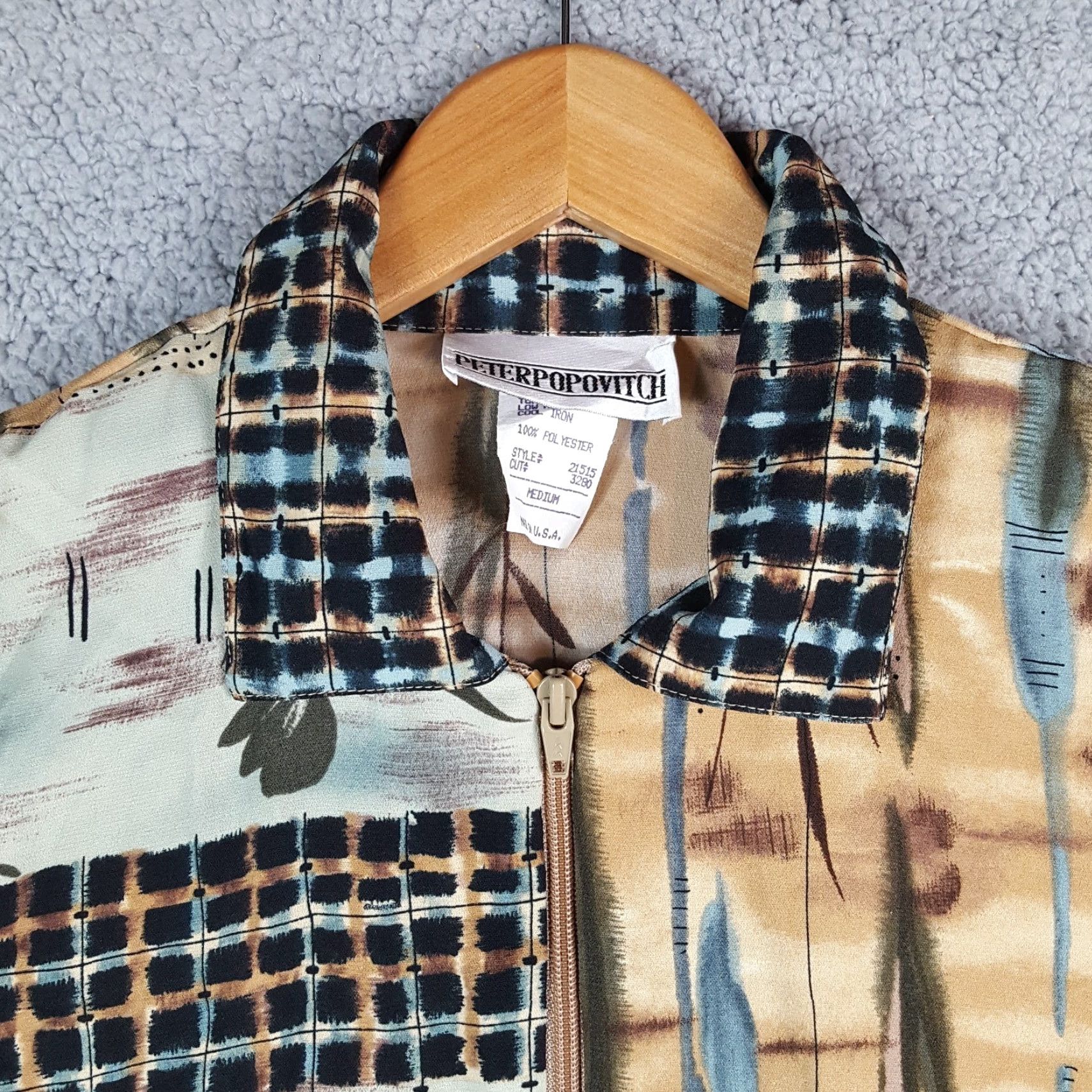 Vintage Vintage 90s Abstract Floral Nature Women's M Lightweight Zip Windbreaker Jacket Size M / US 6-8 / IT 42-44 - 3 Thumbnail